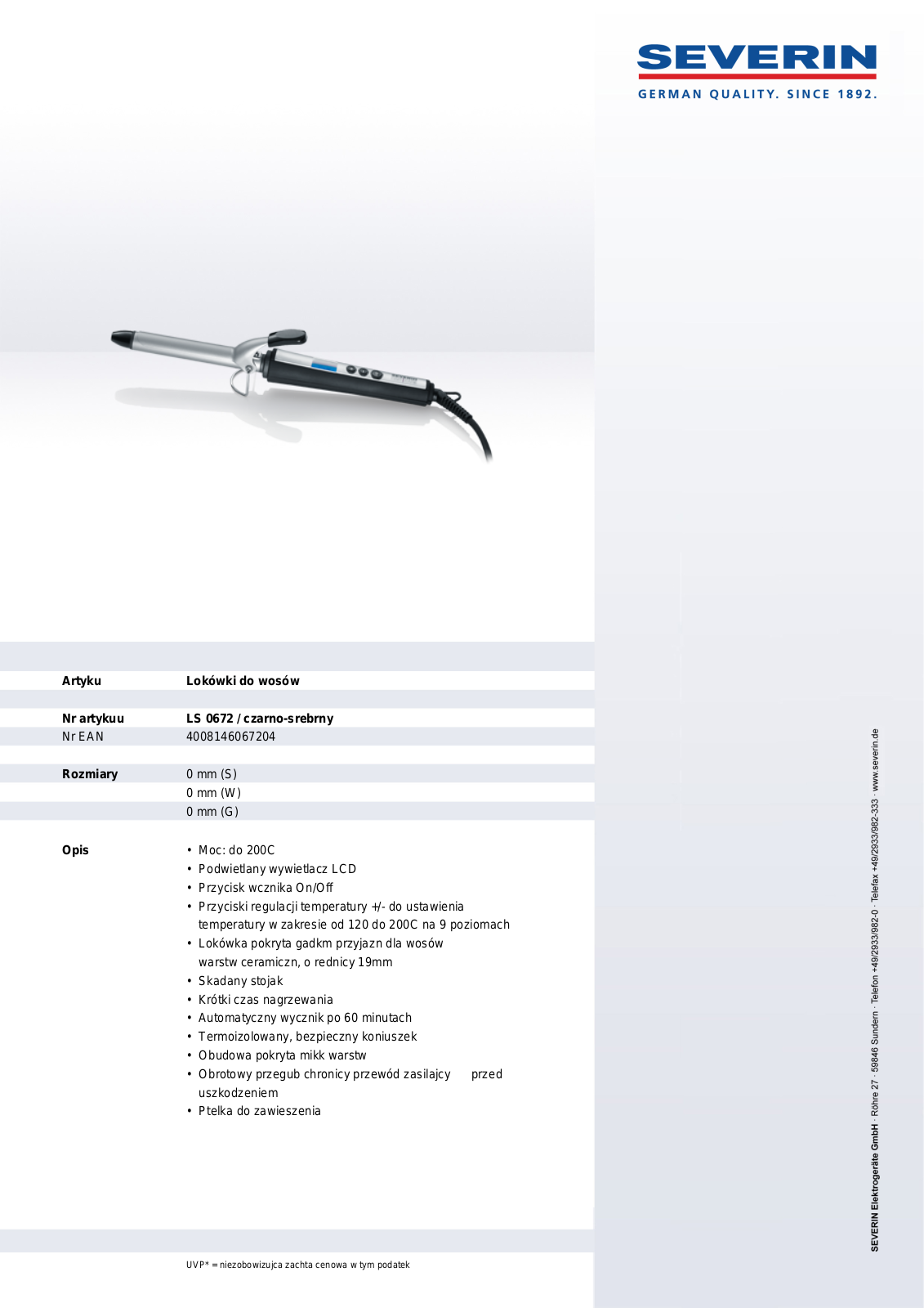 Severin LS 0672 User Manual