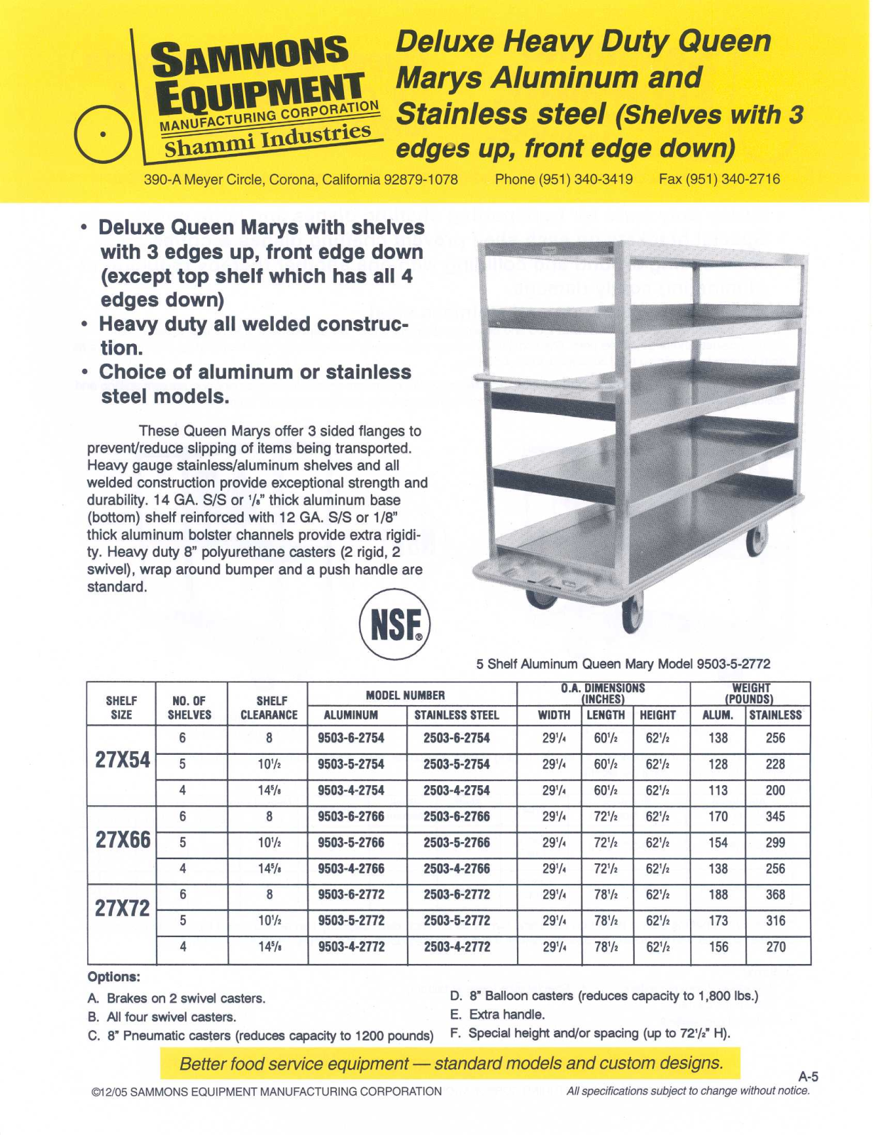 Sammons Equipment 2503-5-2754 User Manual