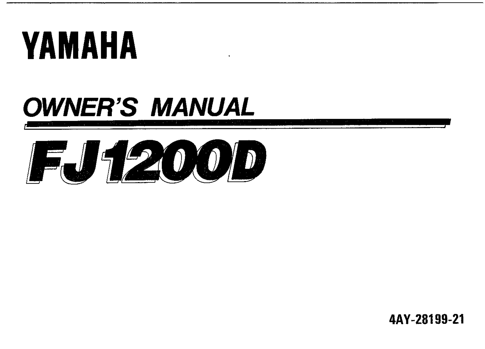 Yamaha FJ1200 D 1992 Owner's manual