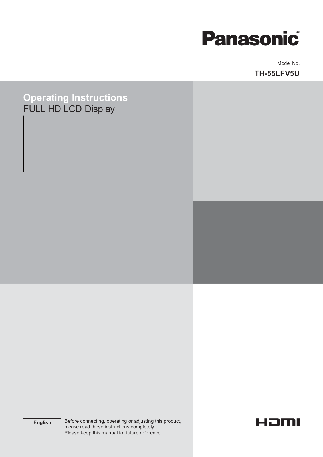 Panasonic TH-55LFV5 Operation Manual