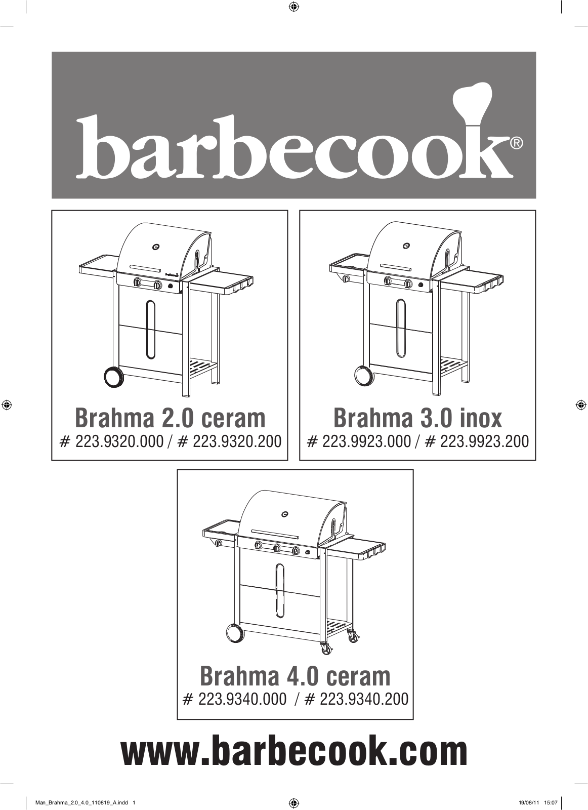 Barbecook Brahma 2.0 Ceram, Brahma 4.0 Ceram, Brahma 3.0 Inox User Manual