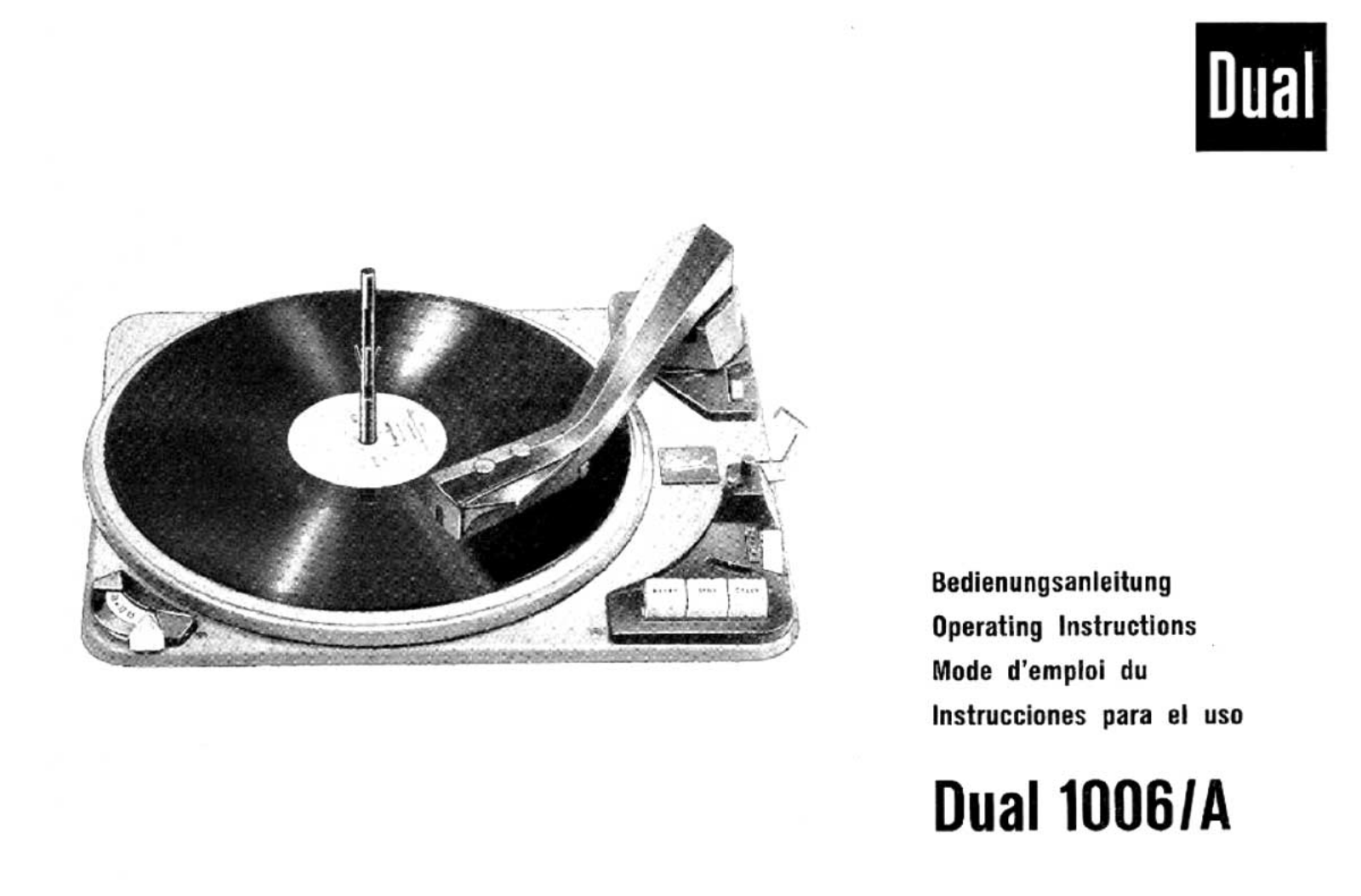 Dual 1006-A Owners manual