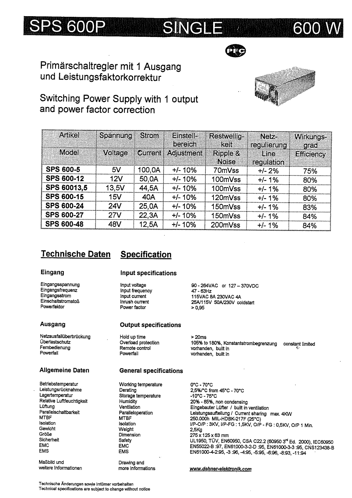 SunPower Technologies SPS 600-P-5, SPS 600-P-12, SPS 600-P-15, SPS 600-P-24, SPS 600-P-27 Notice