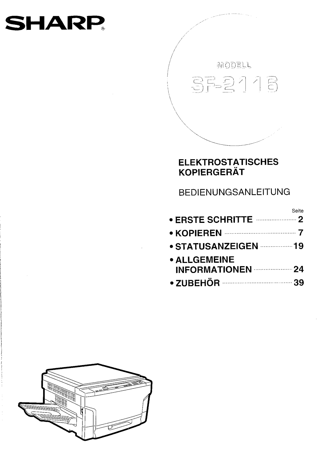 Sharp SF-2116 SERVICE MANUAL