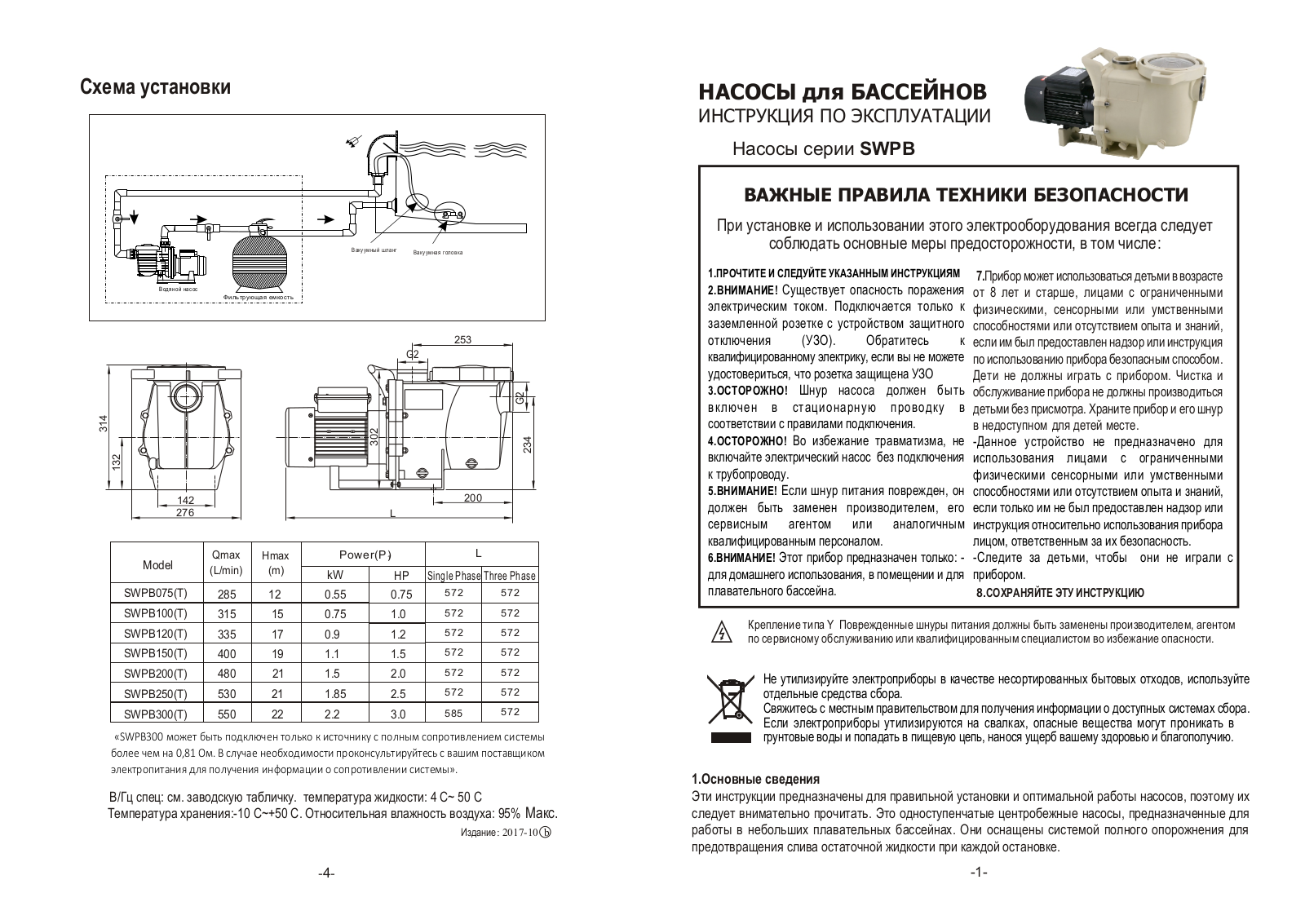 Aquaviva SWPB075(T), SWPB200(T), SWPB250(T), SWPB300(T) User guide - ManualMachine.com