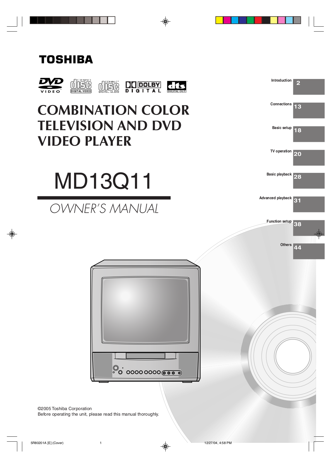 Toshiba MD13Q11 User Manual