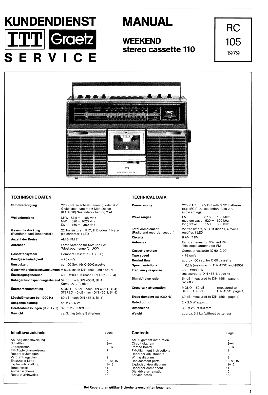 ITT 110 Service Manual