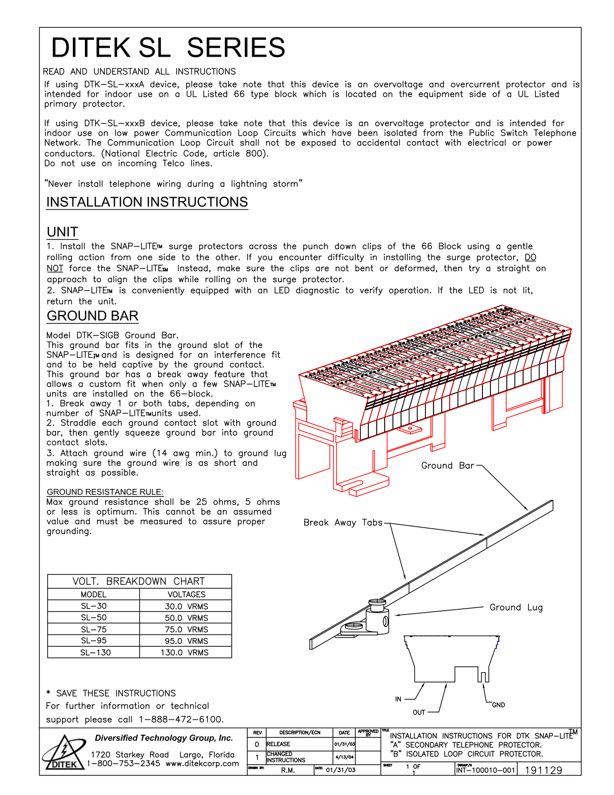 Ditek DTK-SL130A12PK, DTK-SL130B12PK, DTK-SL30A12PK, DTK-SL30B12PK, DTK-SL50A12PK User Manual