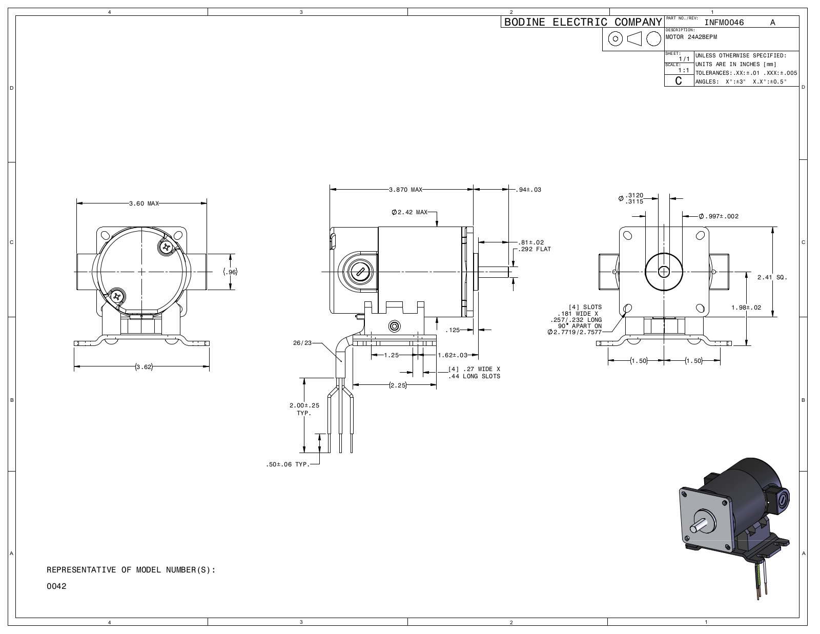 Bodine 0042 Reference Drawing