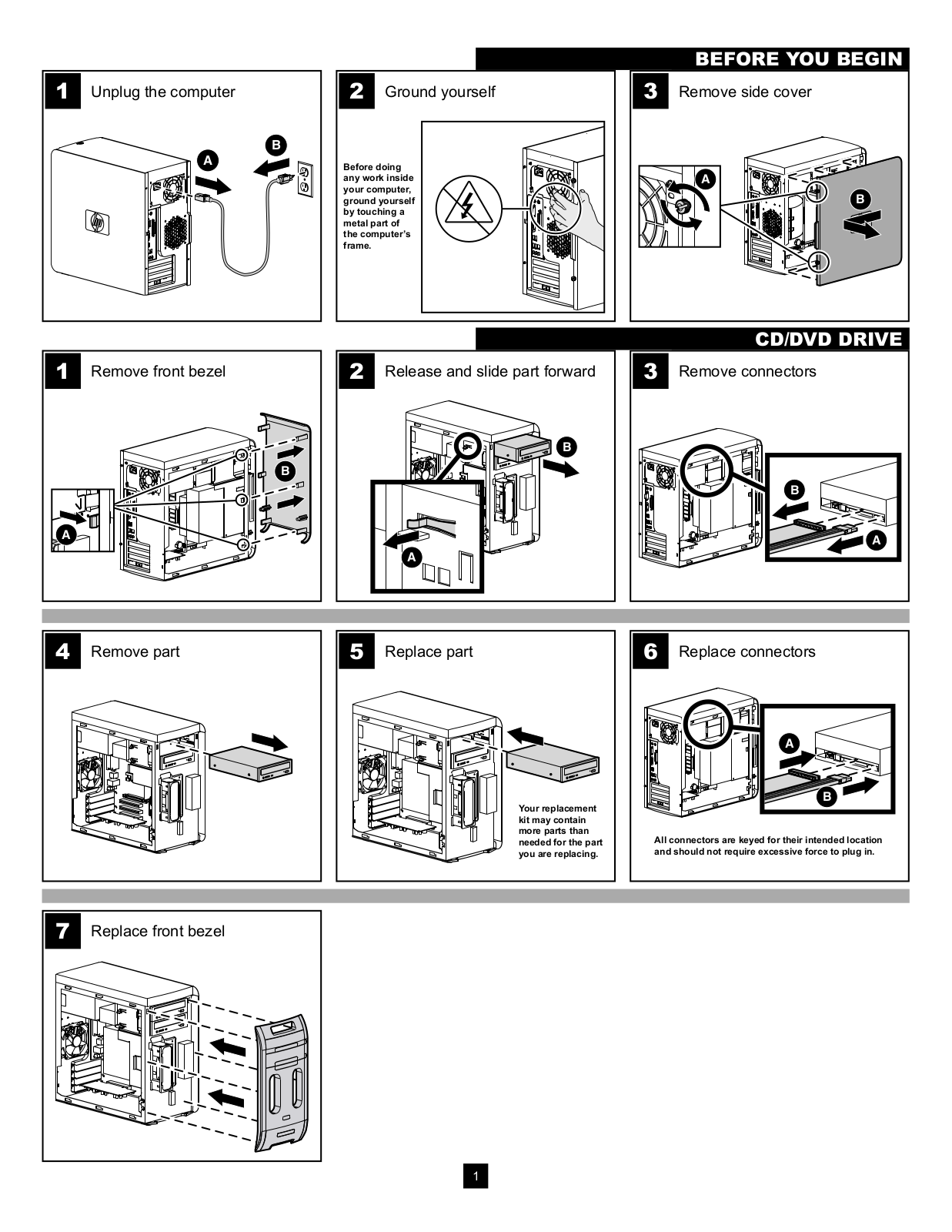 HP m1000y, m1050e, m1050y, m1070n, m1072n Part Replacement Instructions