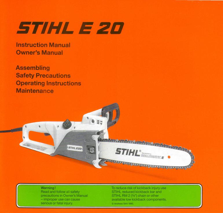 STIHL E 20 Owner's Manual