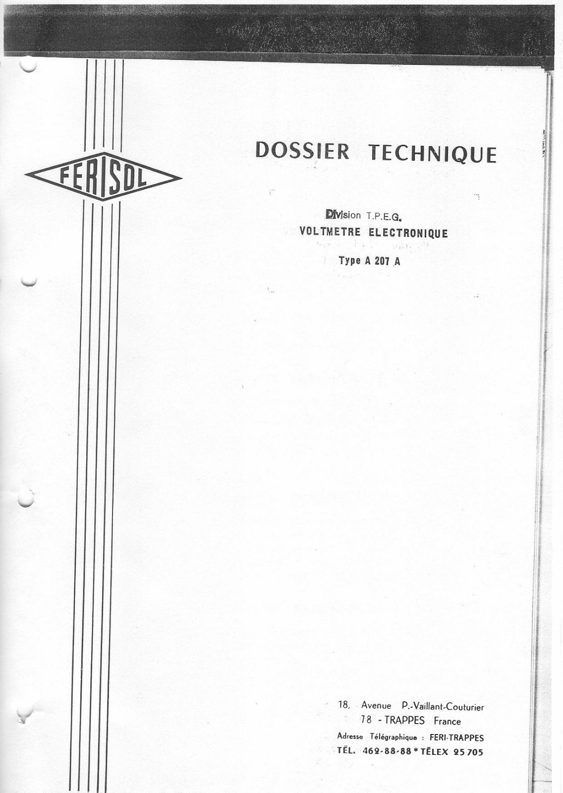 Ferisol A 207 A Service manual - ManualMachine.com