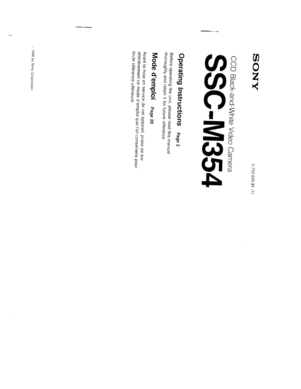 Sony SSC-M354 User Manual