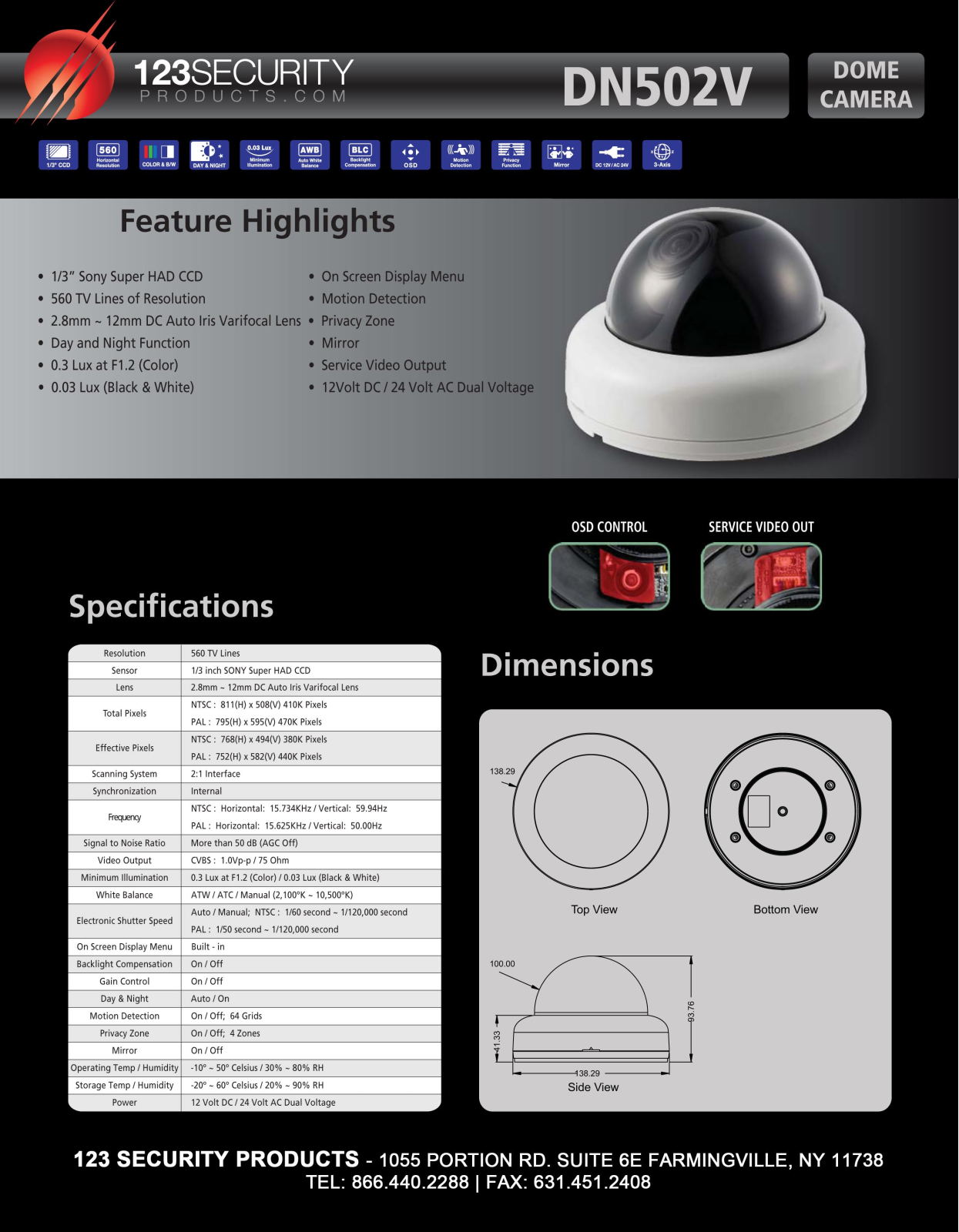 Cantek DN502V Specsheet