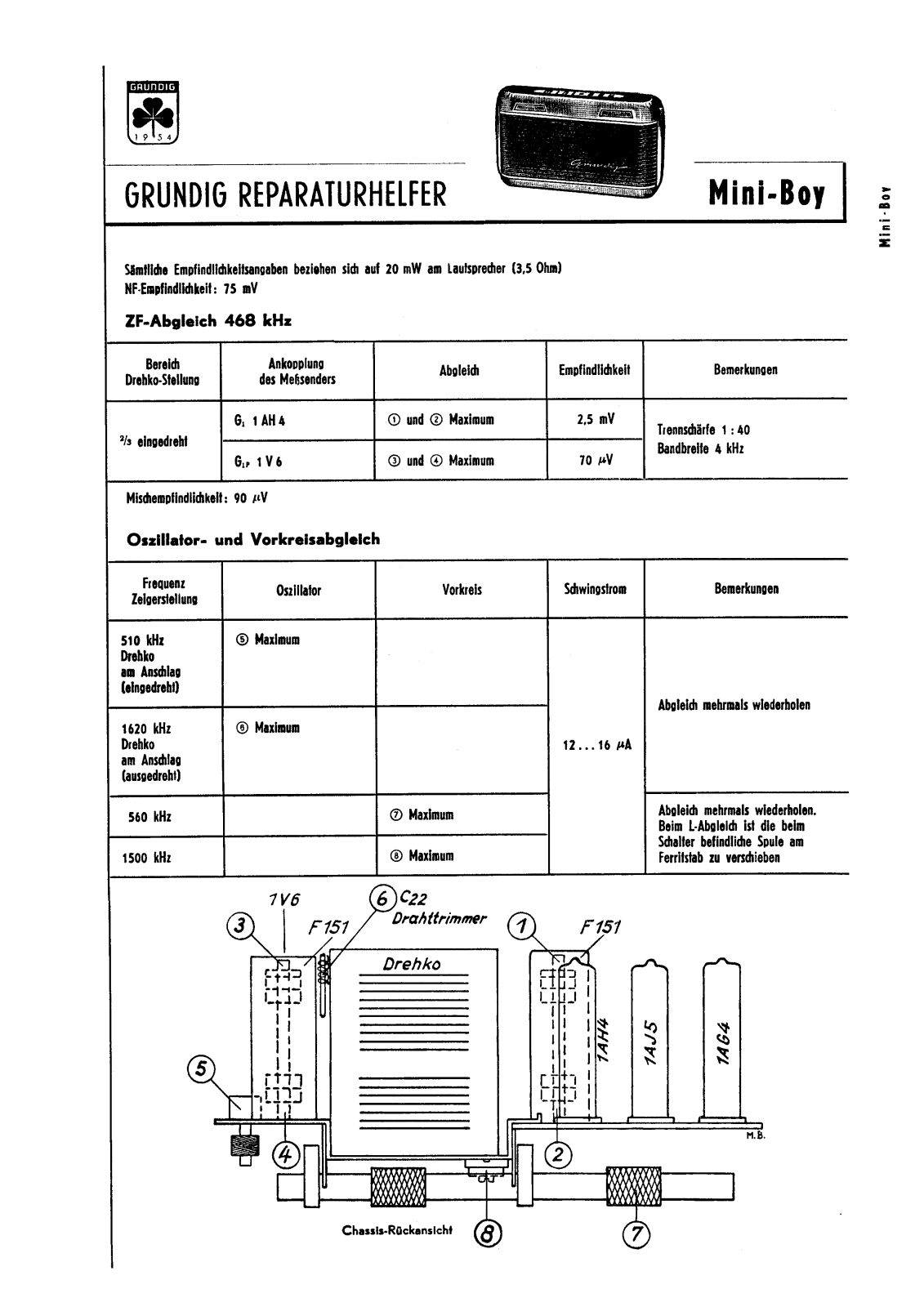 Grundig Miniboy-1954 Schematic