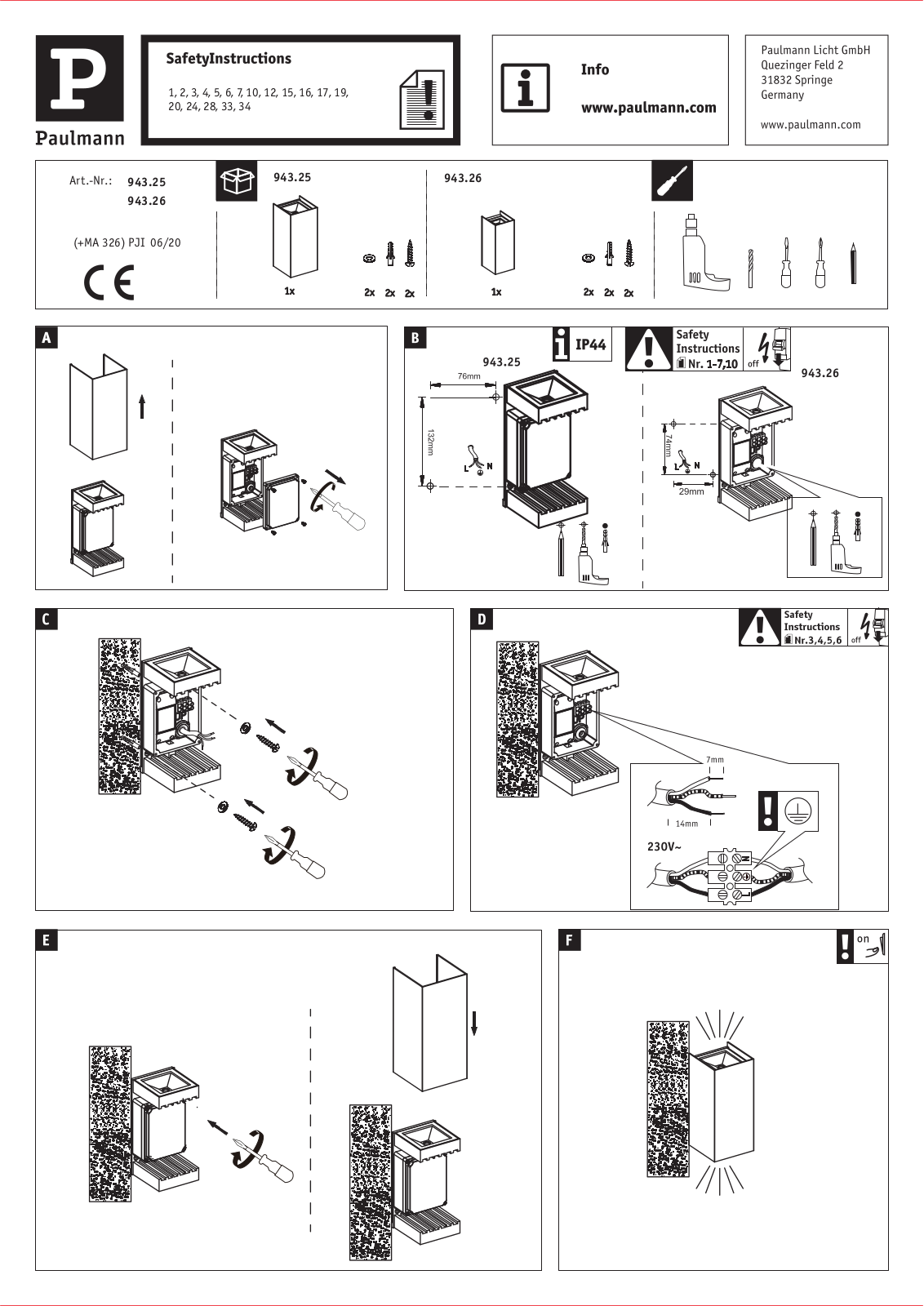 Paulmann 943.26 User Manual - ManualMachine.com