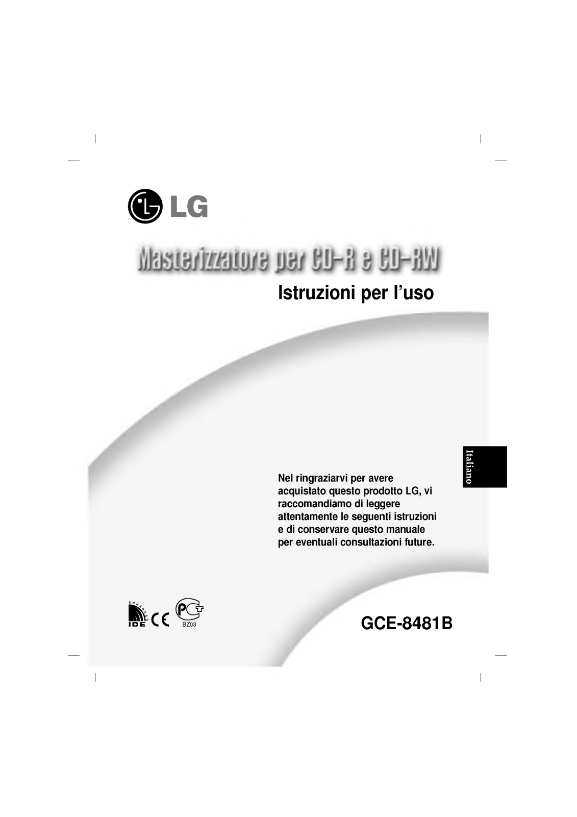 Lg GCE-8481B User Manual