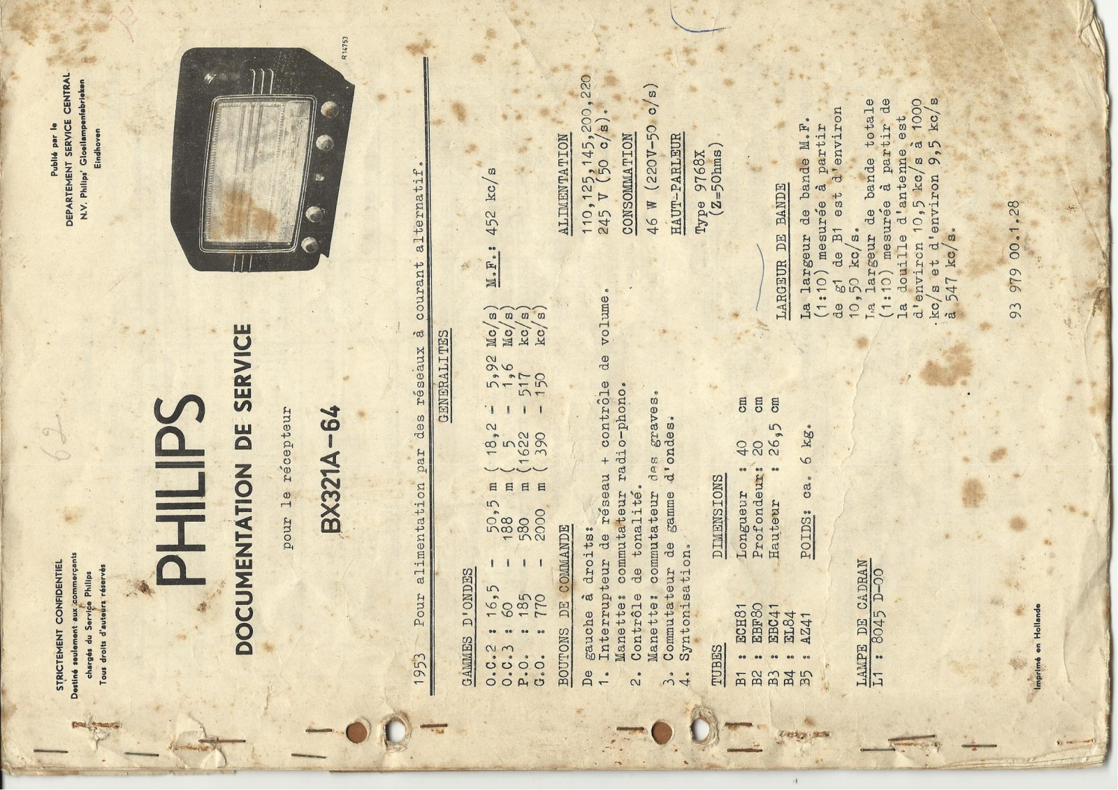 Philips BX321A-64 Schematic