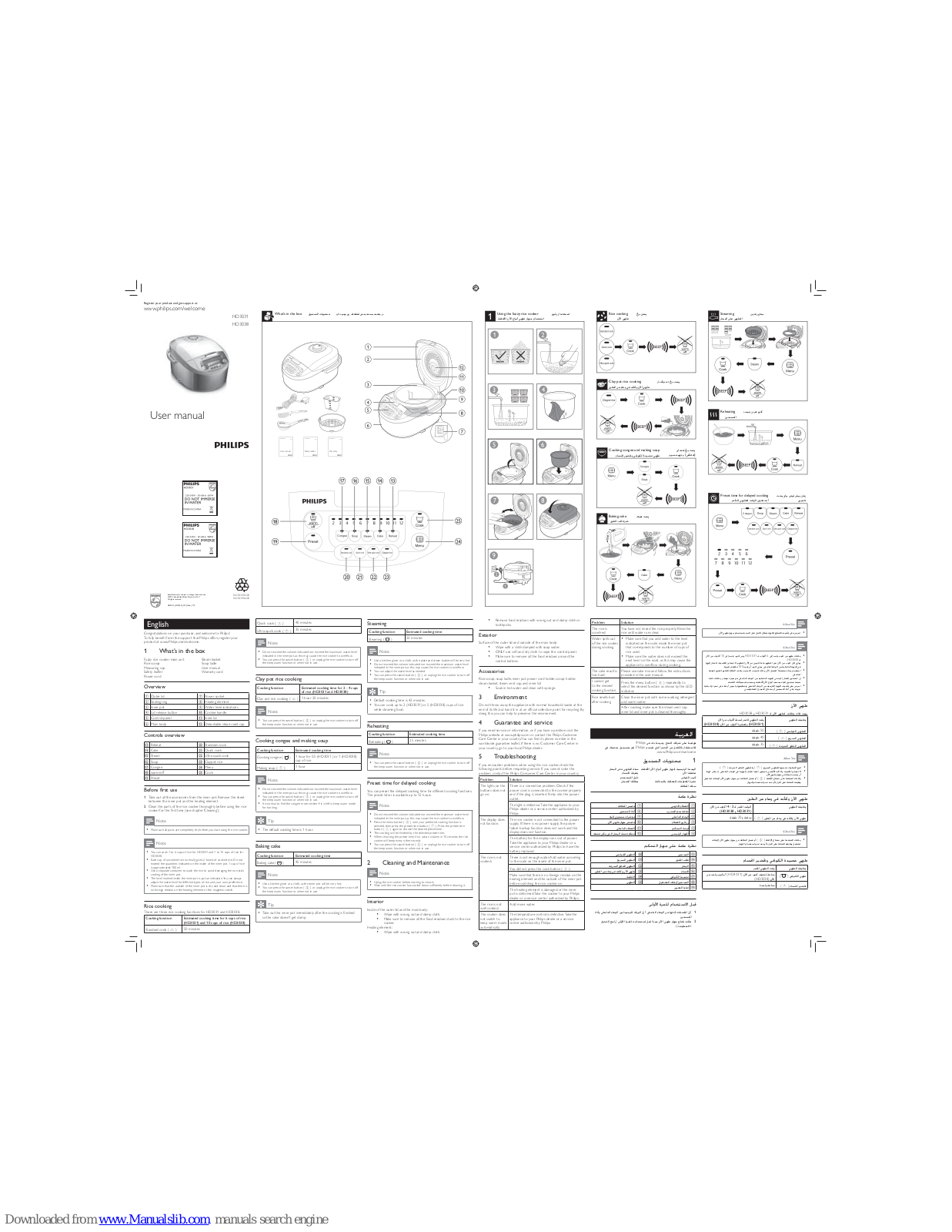 Philips HD3031, HD3038 User Manual