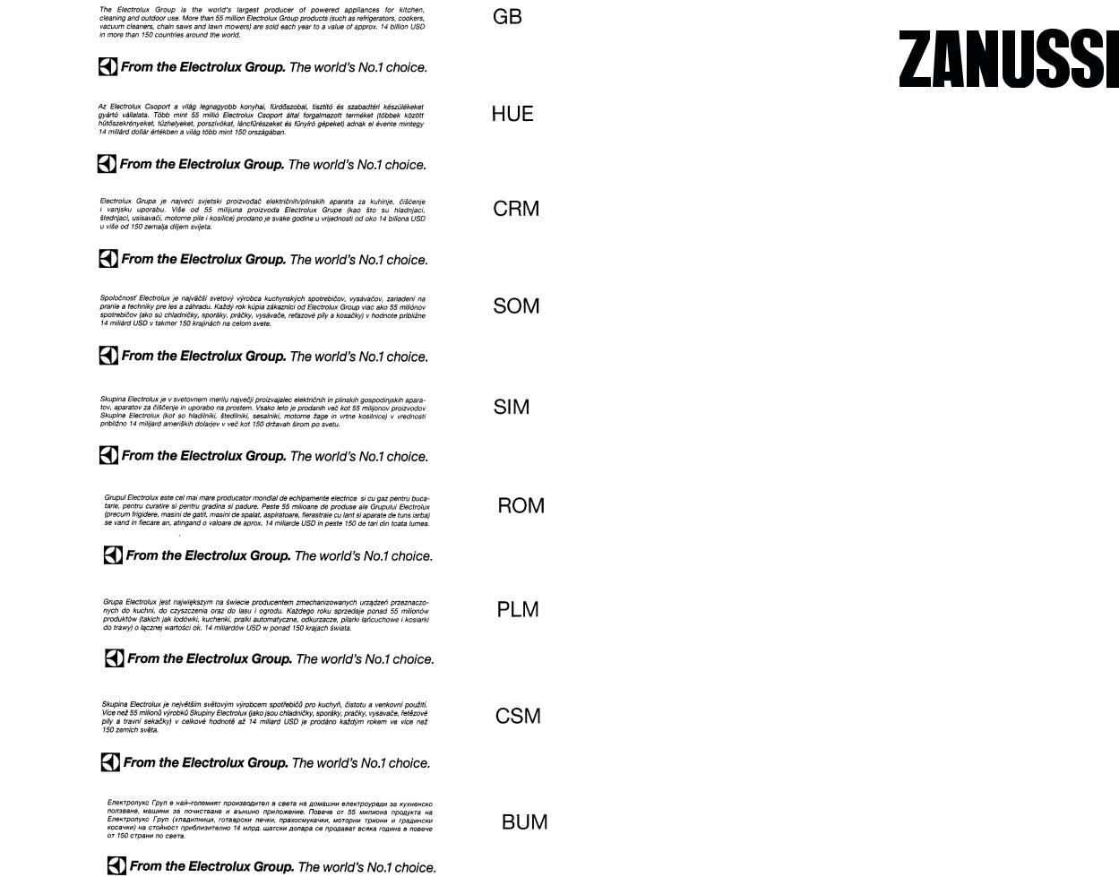 Zanussi ZRD33SM User Manual