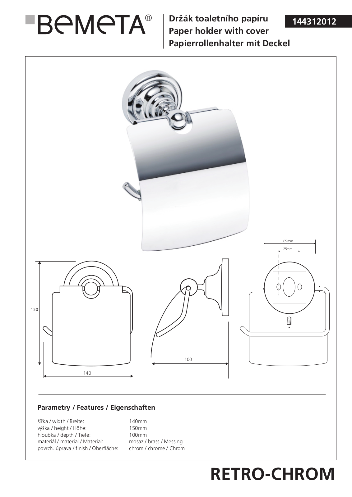Bemeta RETRO - BRONZ 144312012 User guide - ManualMachine.com