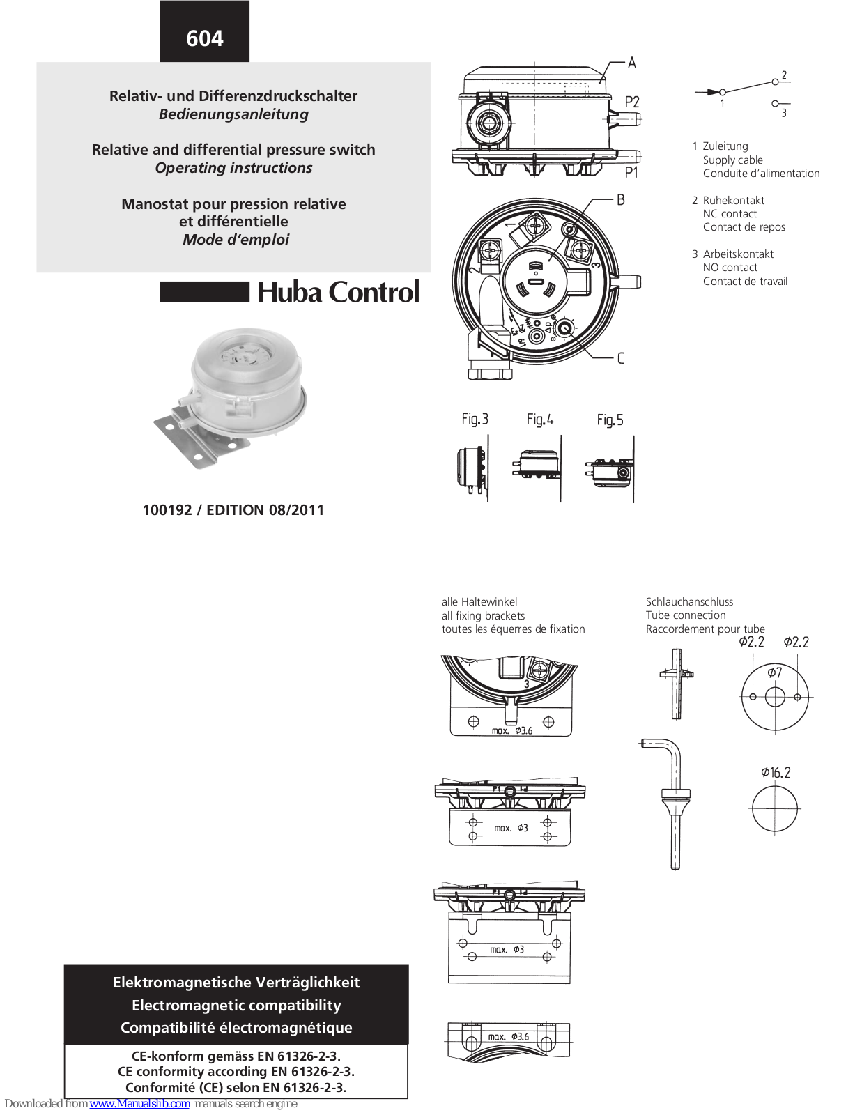 Huba Control 604 Operating Instructions Manual