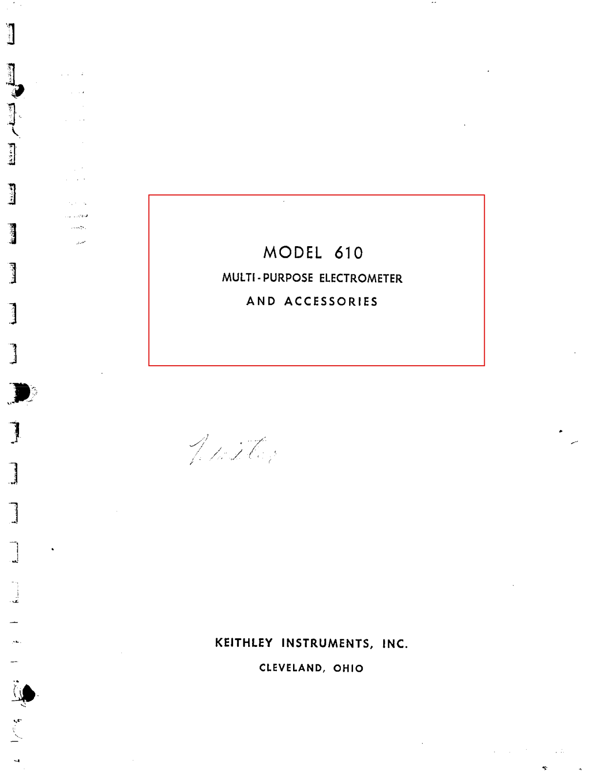 Keithley 610 Service manual