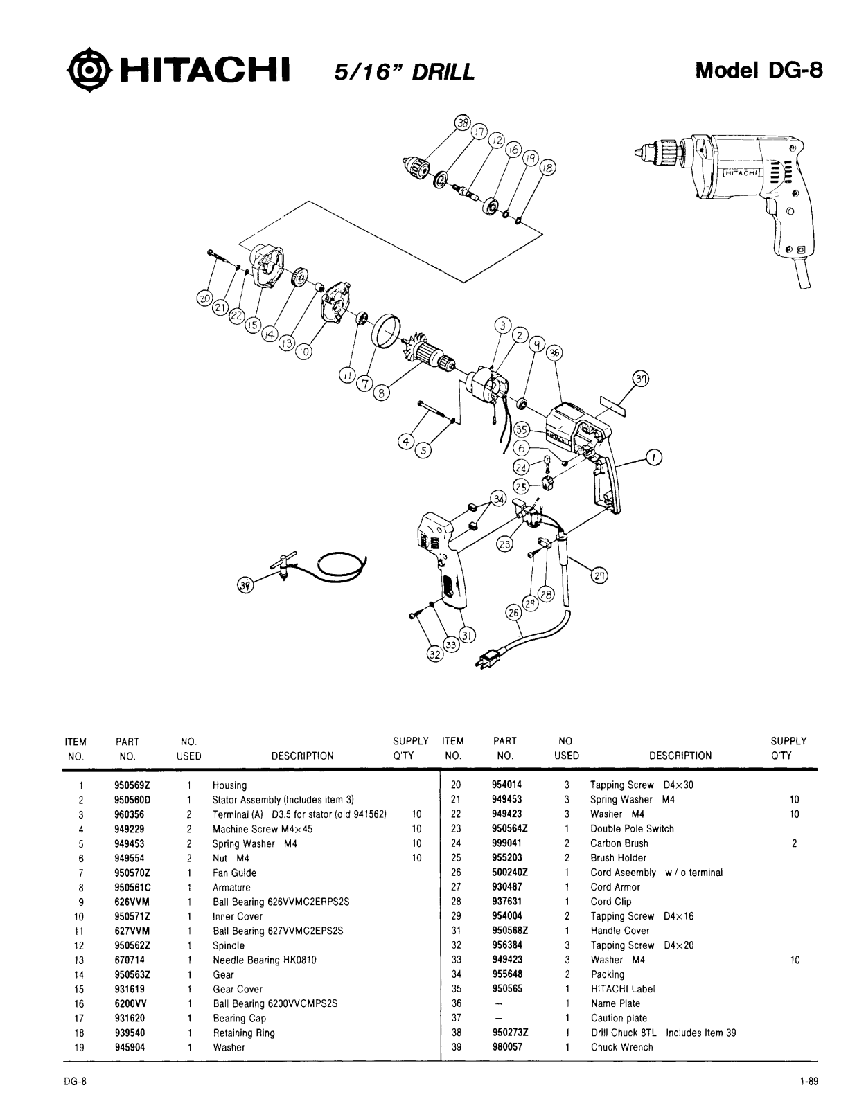 Hitachi DG8 User Manual