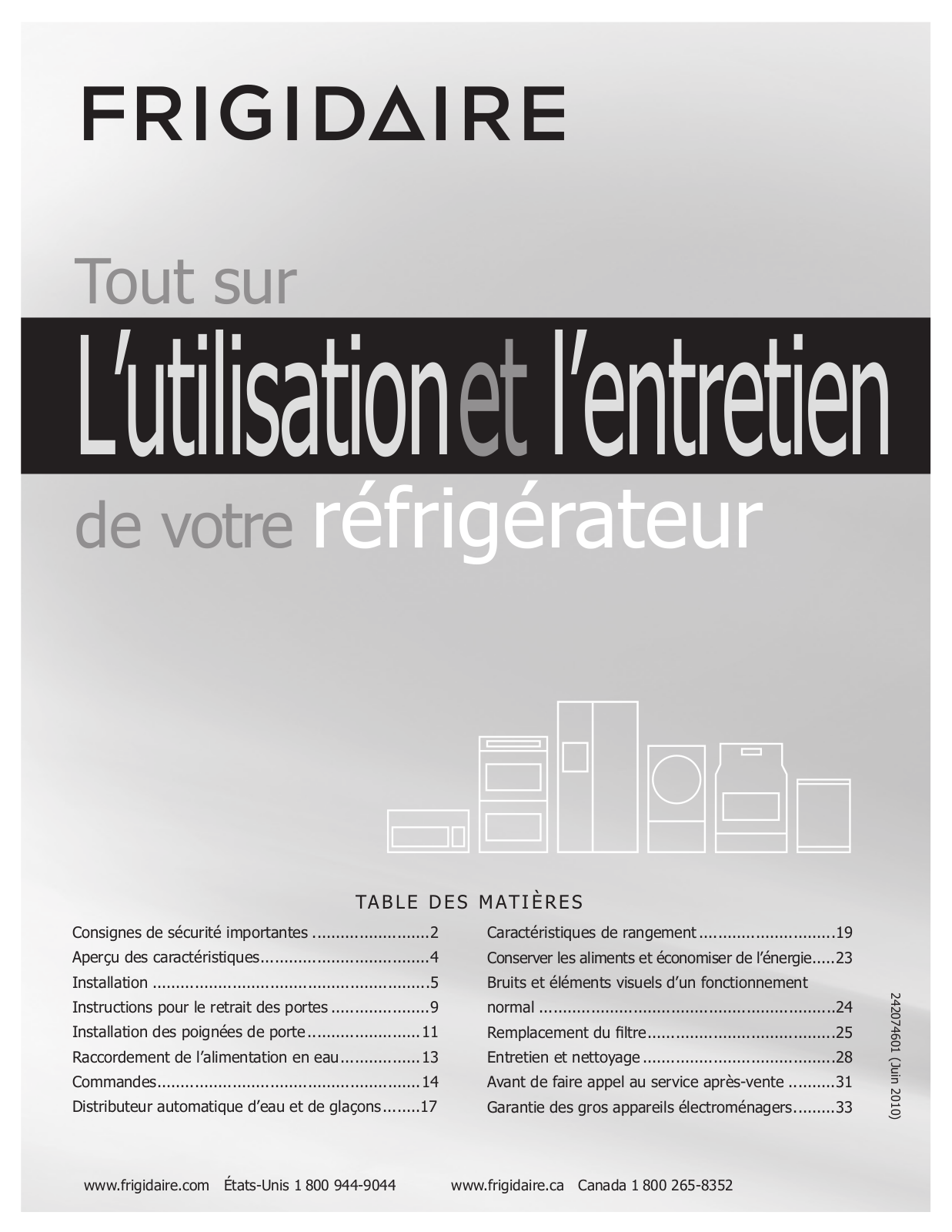 FRIGIDAIRE FGHB2844LF, FGHB2844LP, FGHB2869LE, FGHB2869LF, FGHB2869LP User Manual