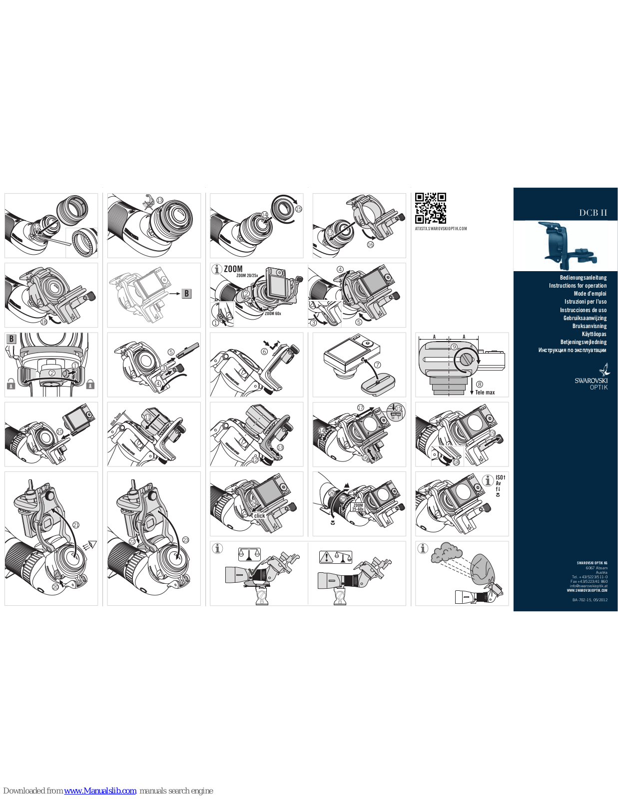 Swarovski Optik DCB II Instructions For Operation Manual