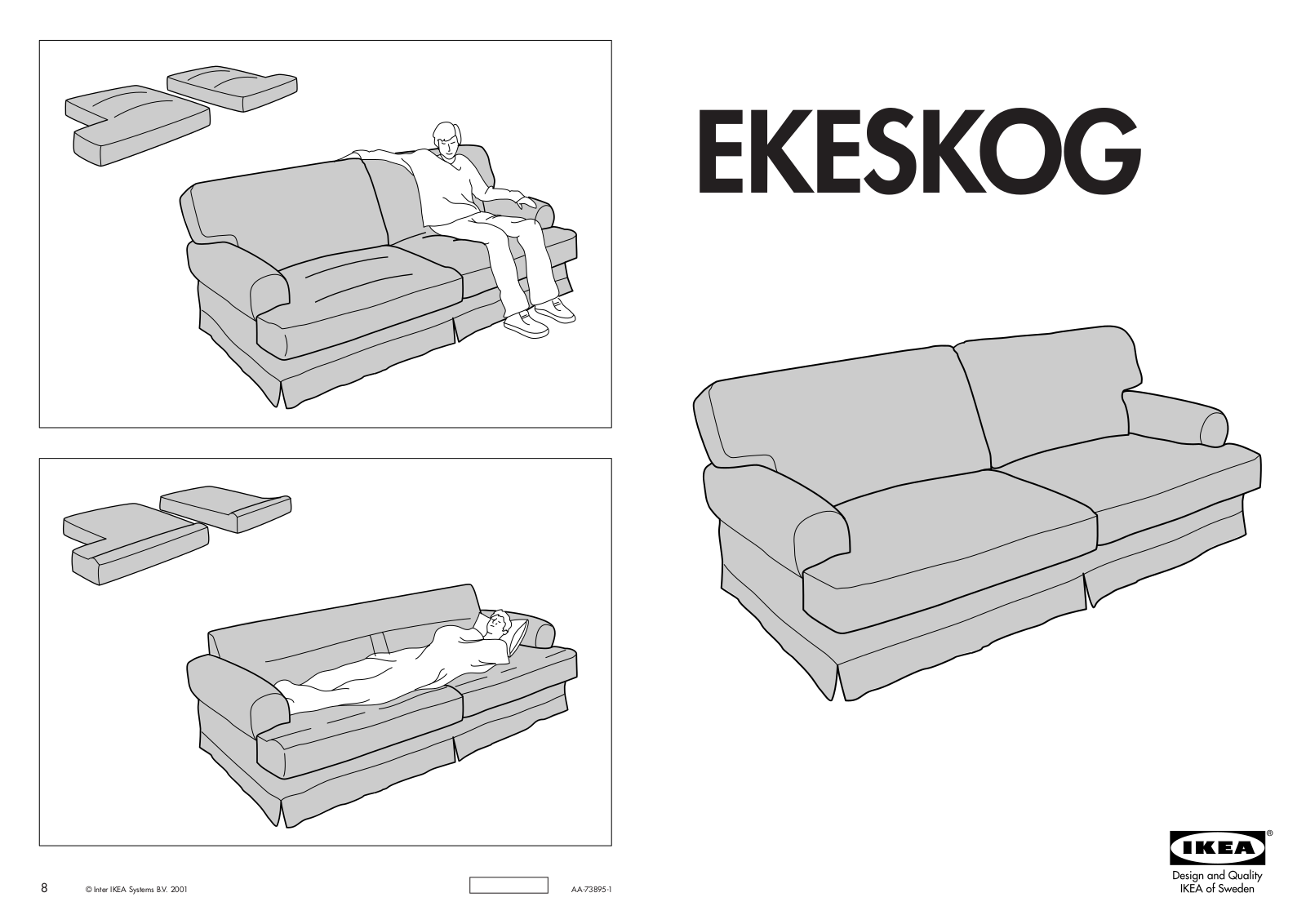 IKEA EKESKOG SOFA COVER Assembly Instruction