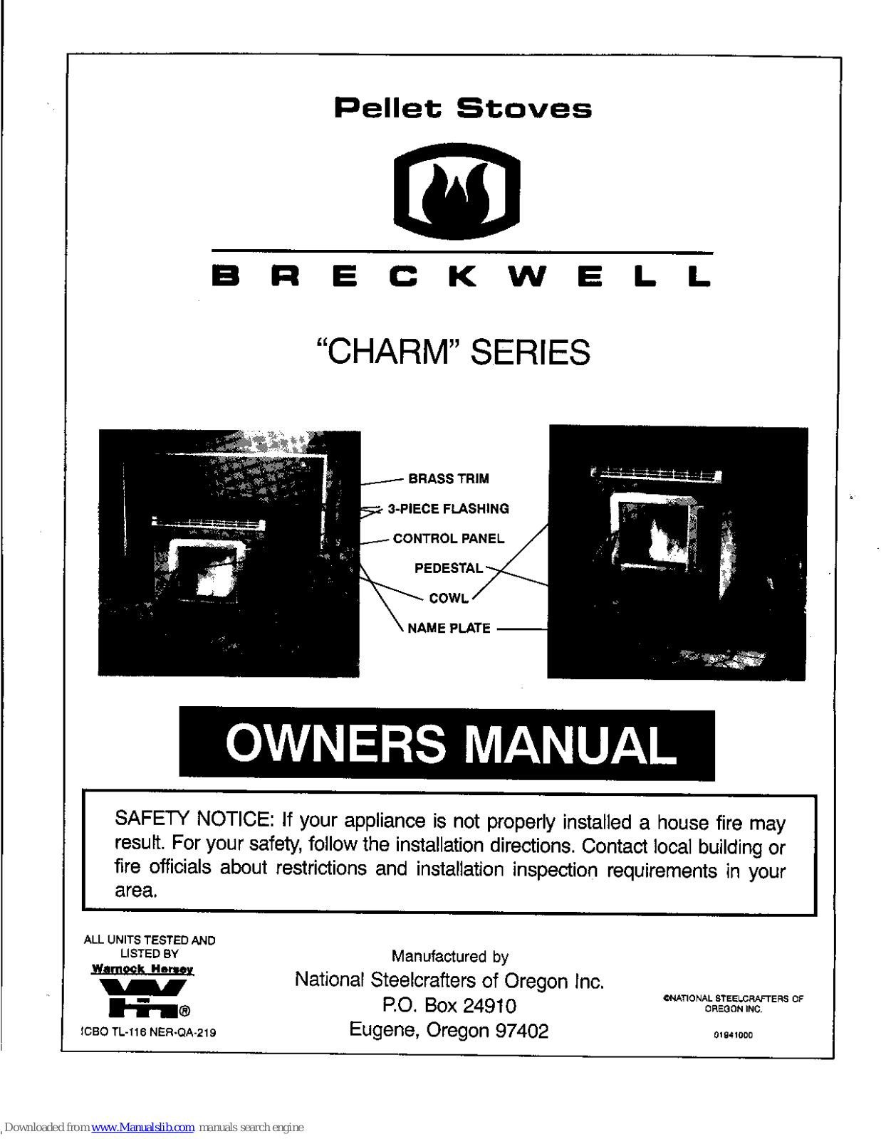 Breckwell Charm P22FS, Charm P22I Owner's Manual