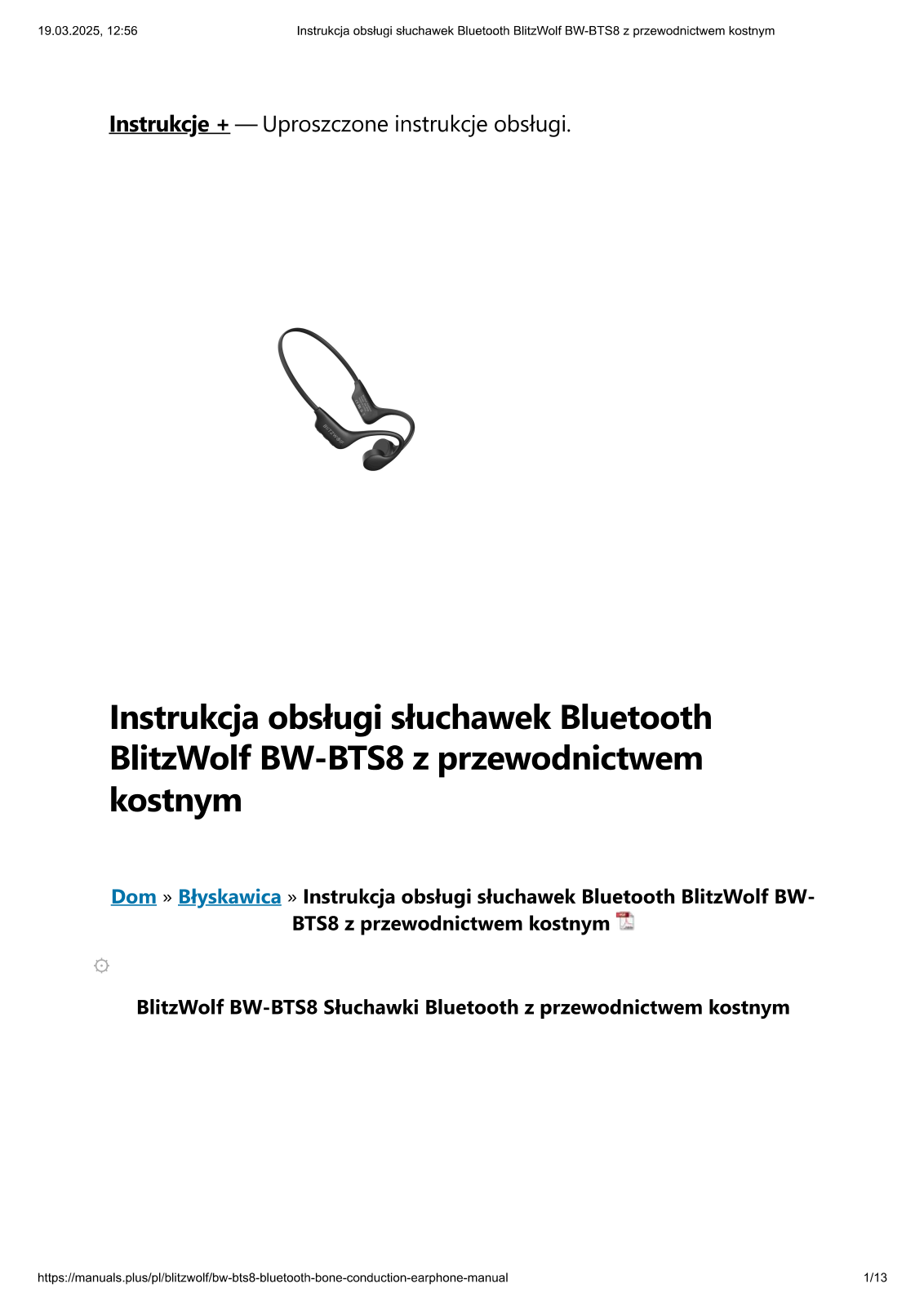 BLITZWOLF BW-BTS8 User guide - ManualMachine.com
