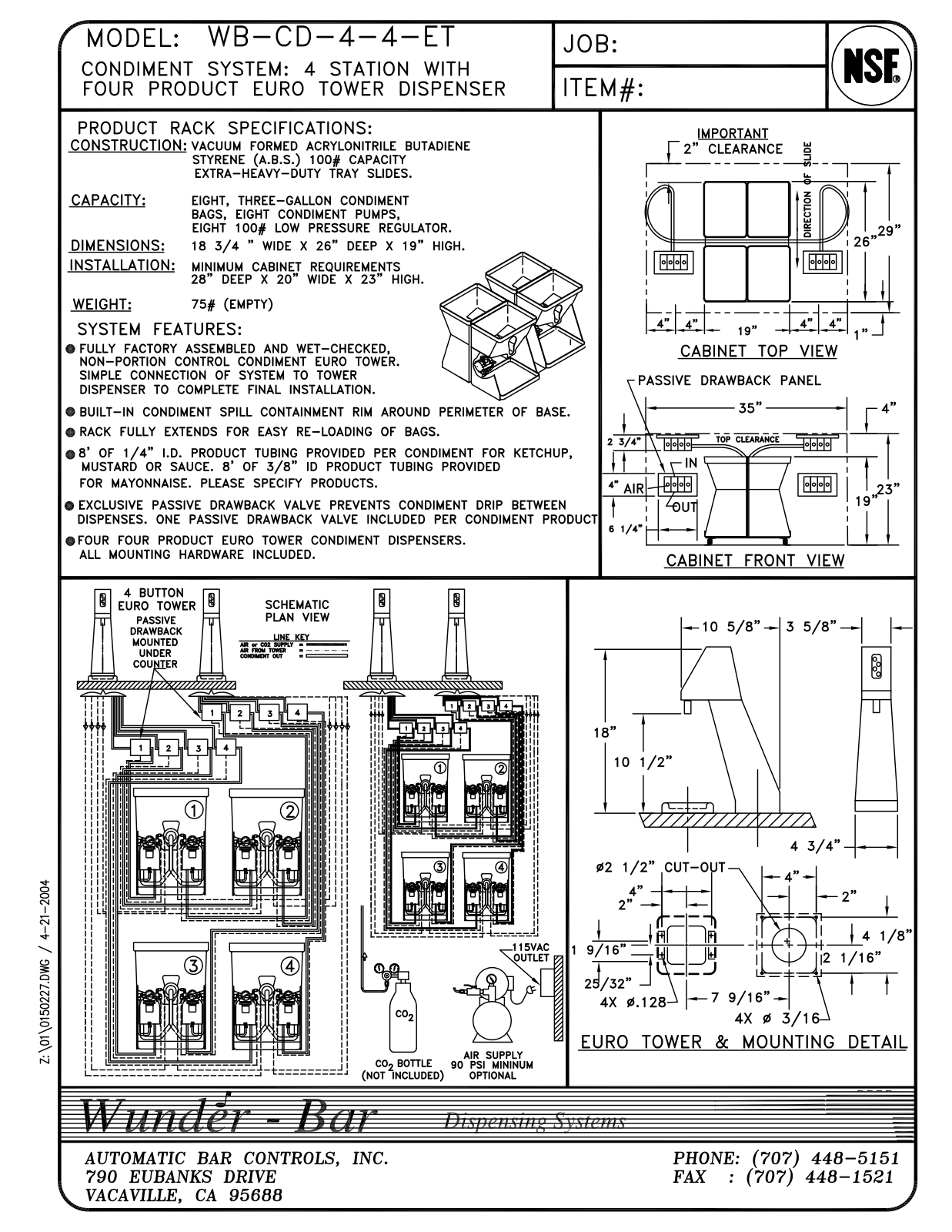 Wunder Bar WB-CD-4-4-ET User Manual