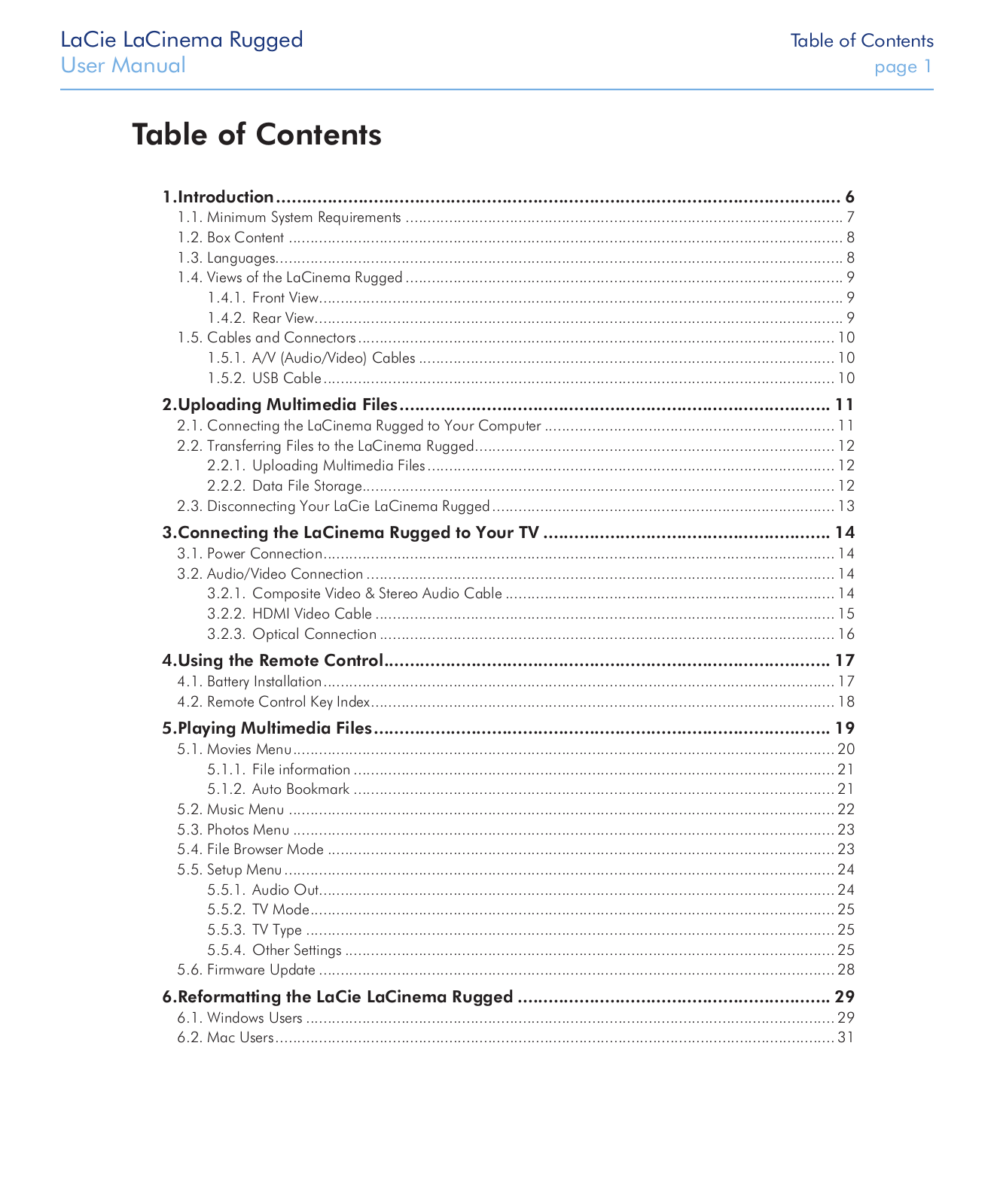 Lacie LACINEMA RUGGED User Manual