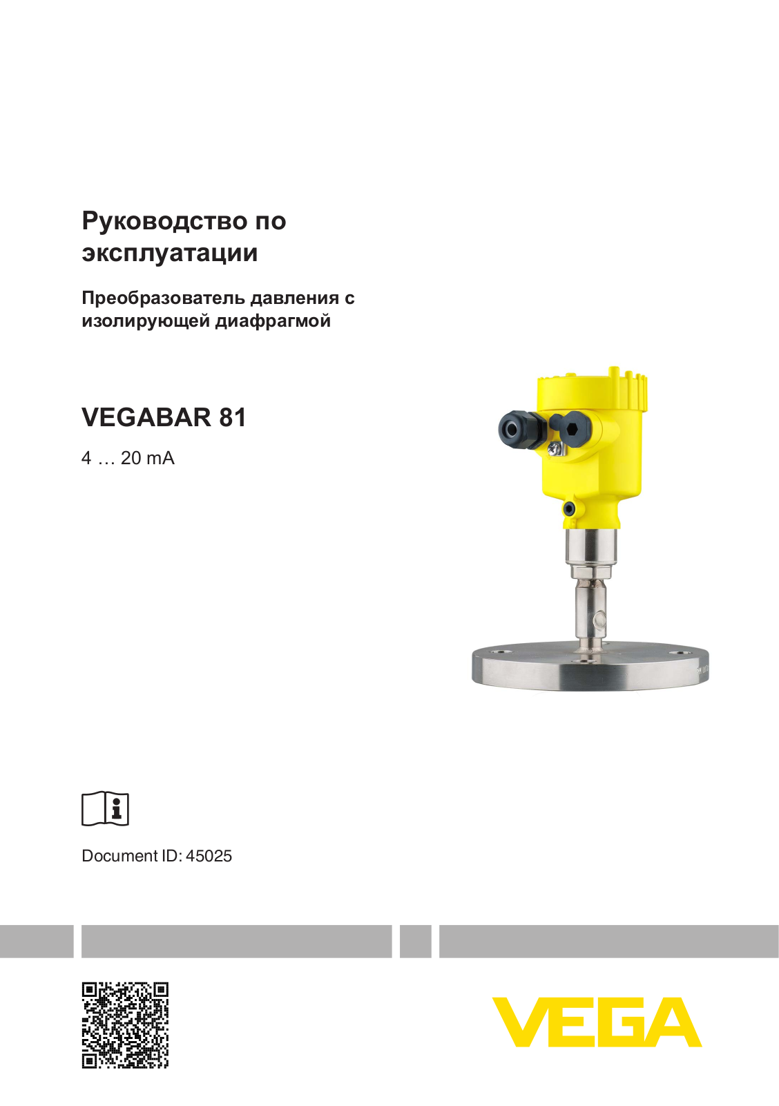 VEGA VEGABAR 81 User Manual