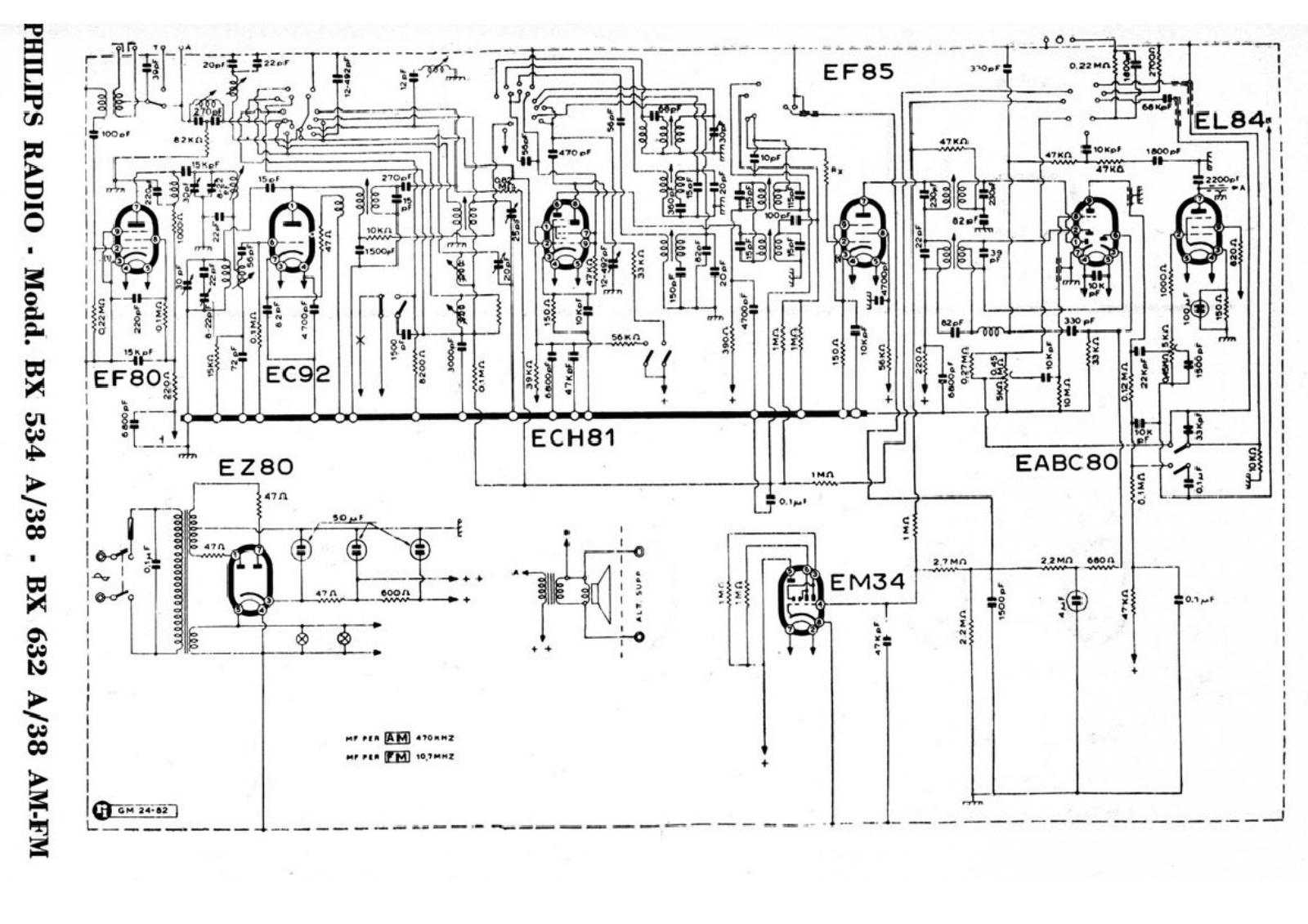 Philips bx534a, bx632a schematic