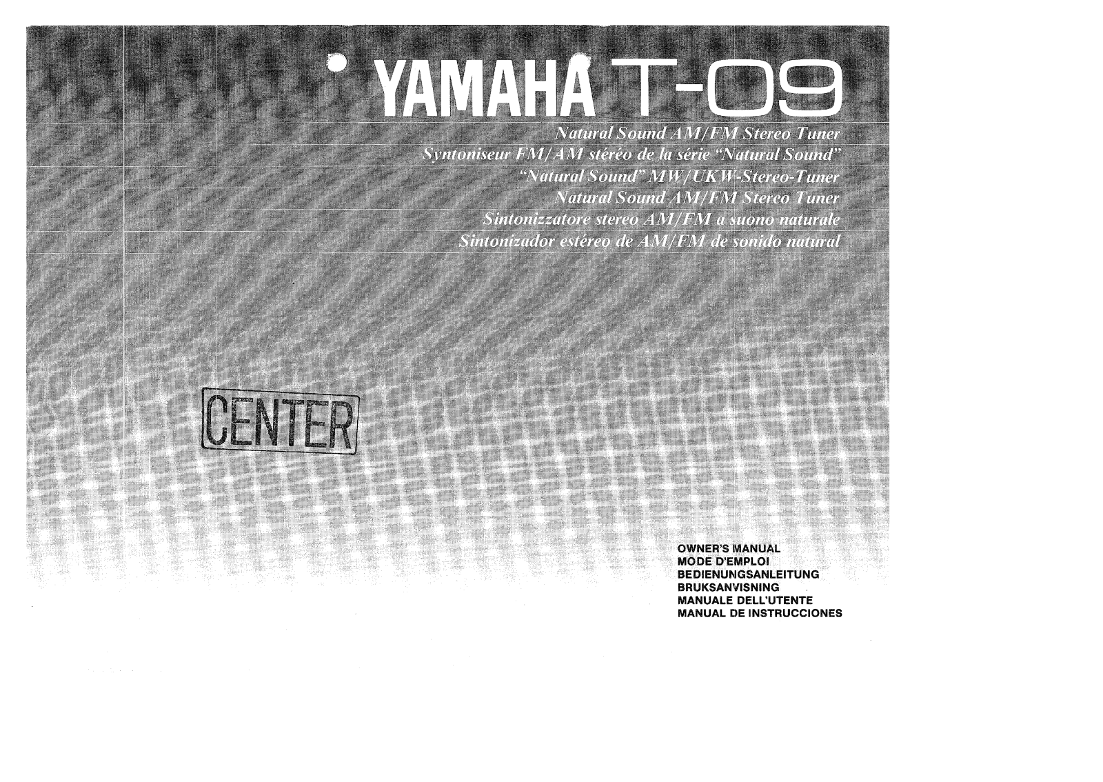 Yamaha T-09 Owners manual