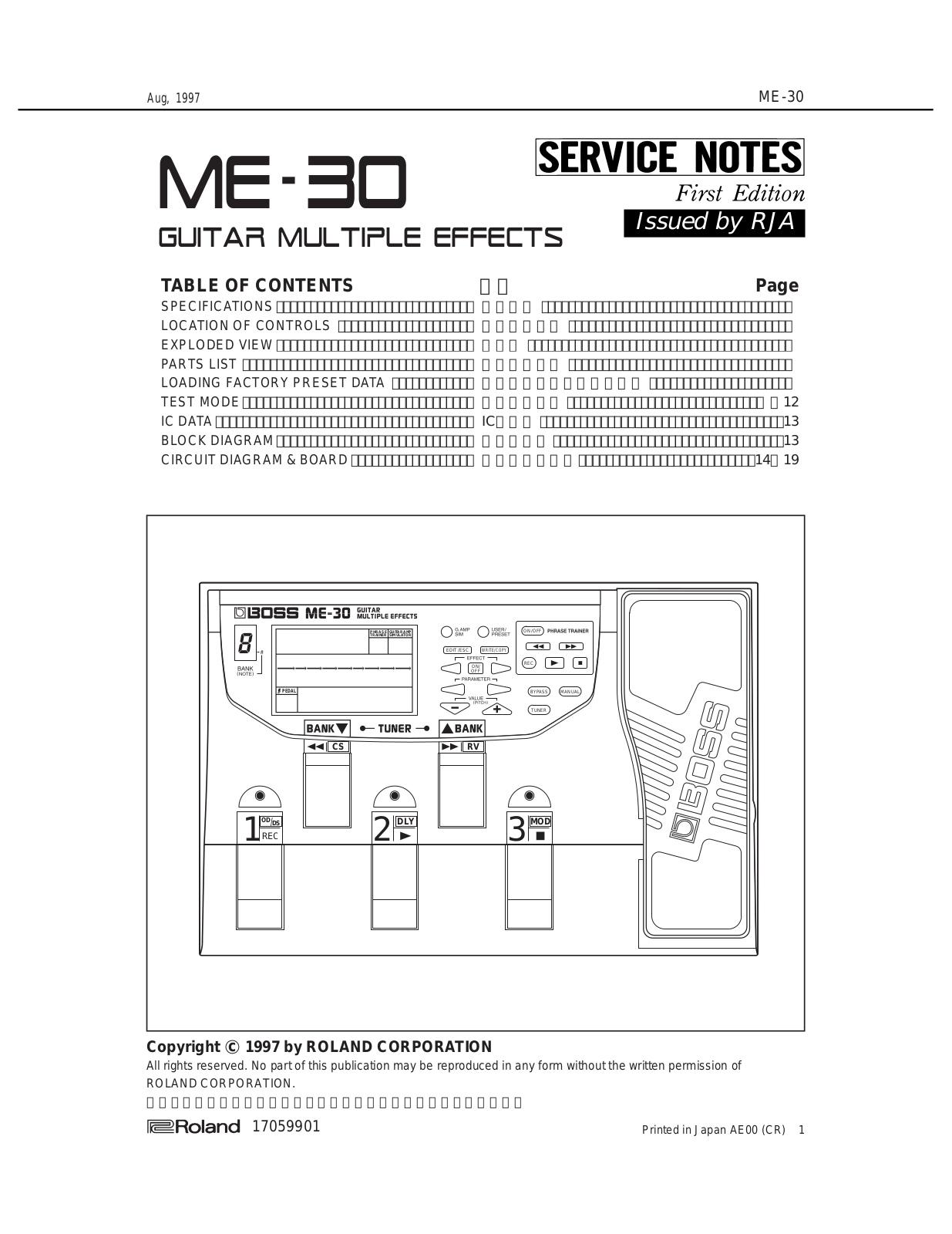 BOSS ME-30 Service Manual