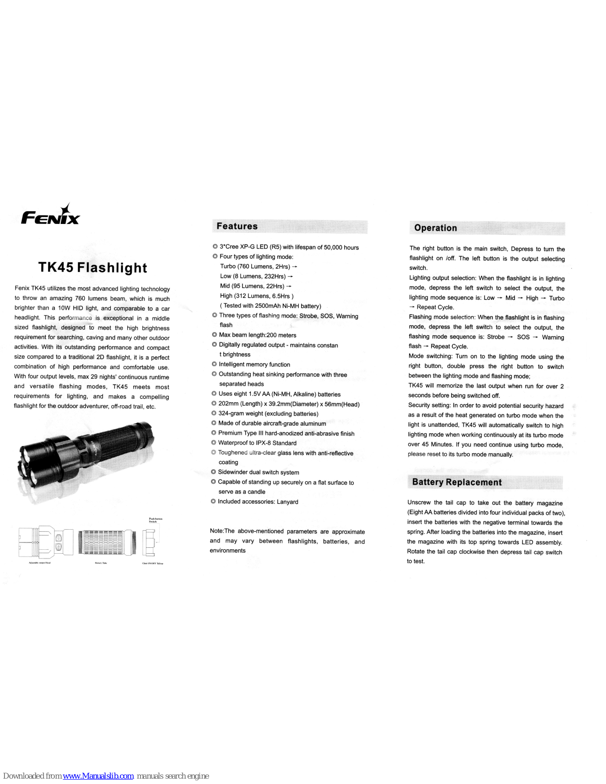 Fenix TK45 User Manual - ManualMachine.com