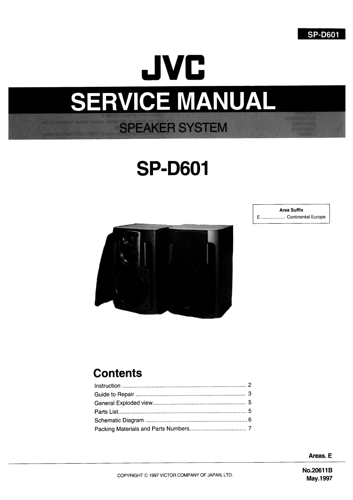 JVC SP-D601 Service Manual