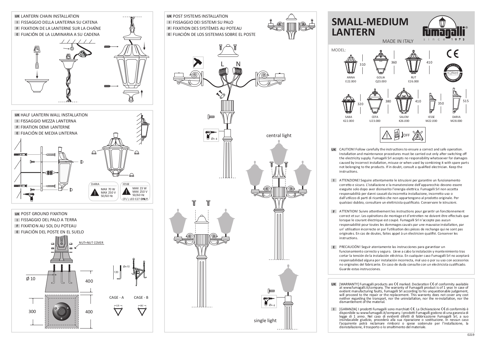 Fumagalli ANNA, E22.000, GOLIA, Q23.000, RUT Installation Instructions - ManualMachine.com