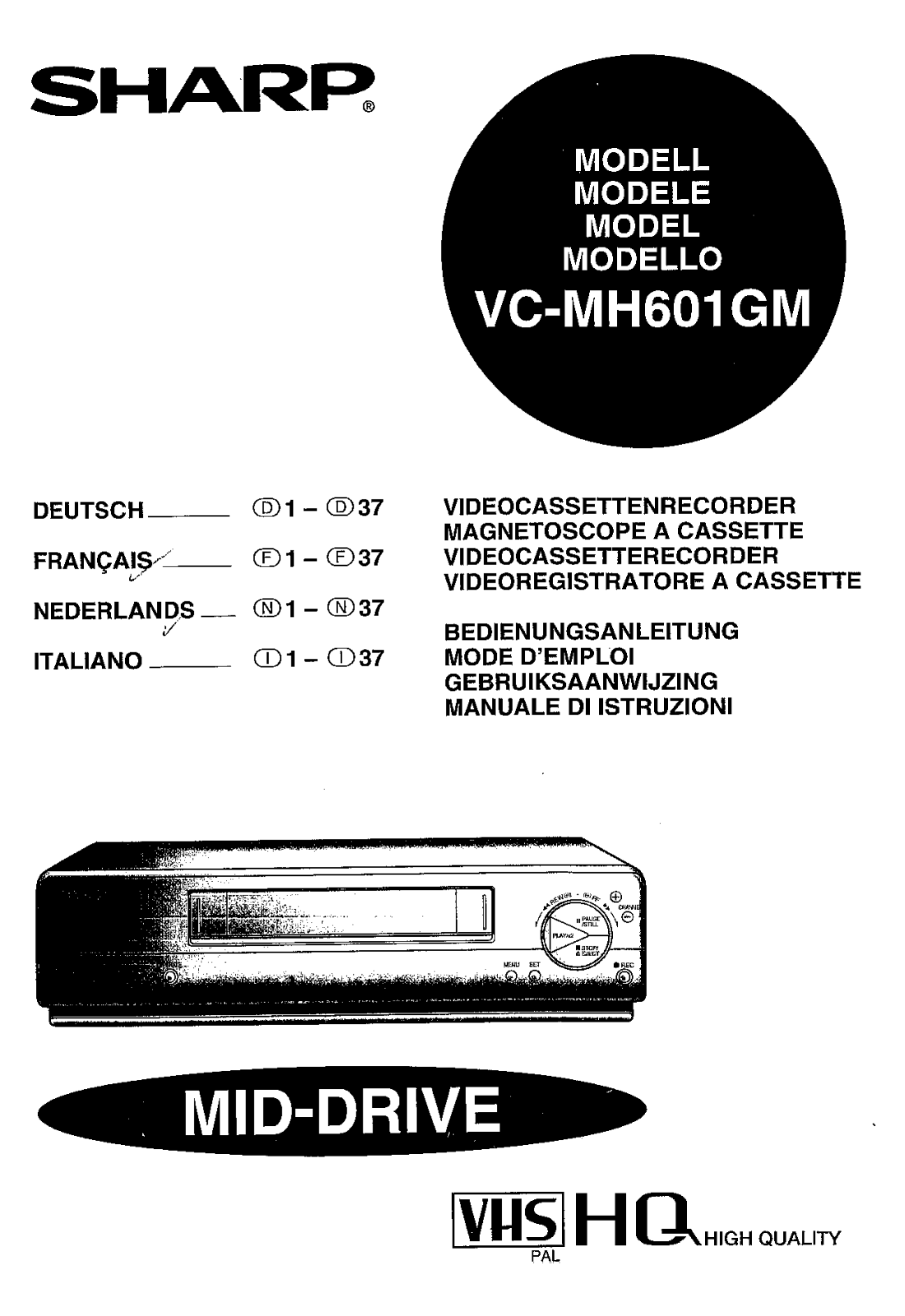 Sharp VC-MH601GM User Manual