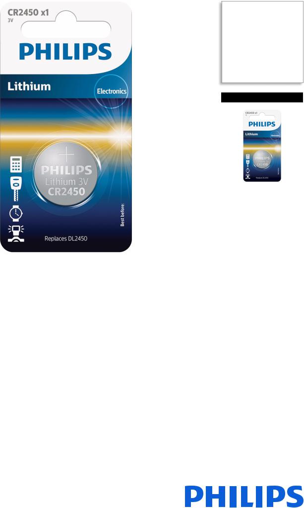 Philips CR2450/10B product sheet