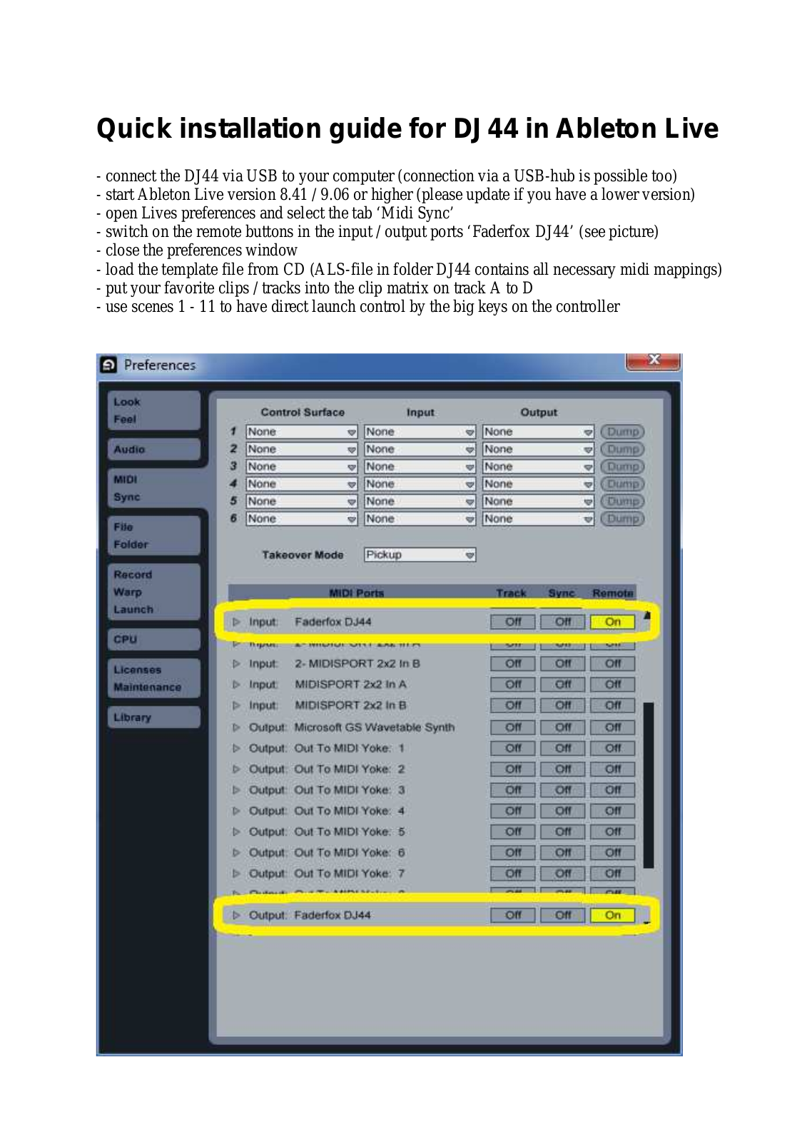 Faderfox DJ44 User Manual