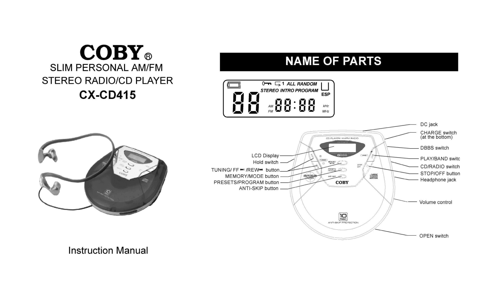 Coby CX-CD415 User Manual