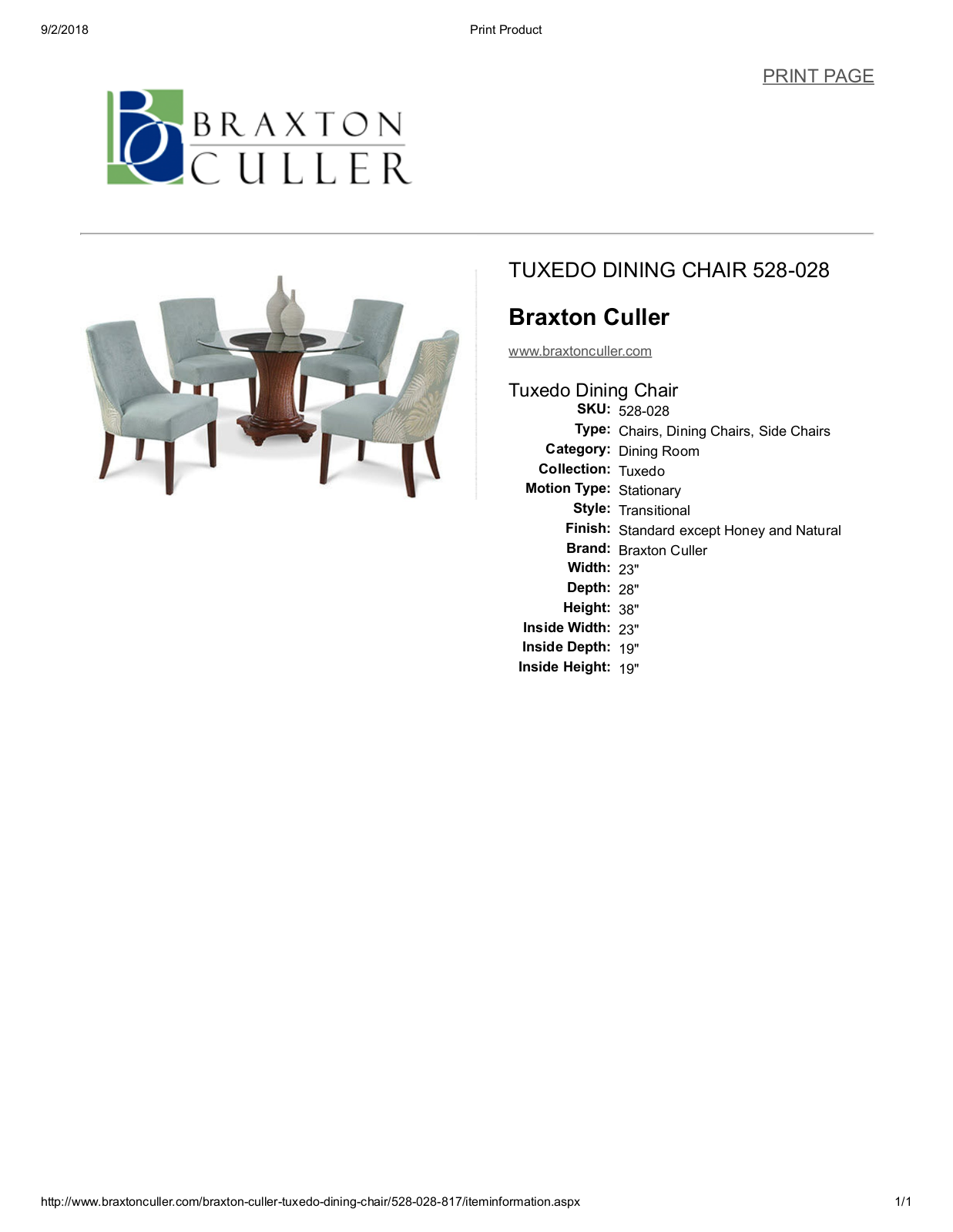 Braxton Culler BXCL1513 Specifications - ManualMachine.com