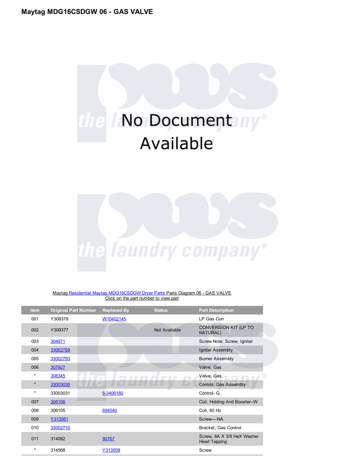 Maytag MDG16CSDGW Parts Diagram