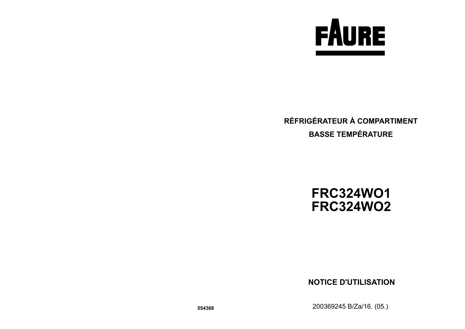 FAURE FRC324WO1 User Manual