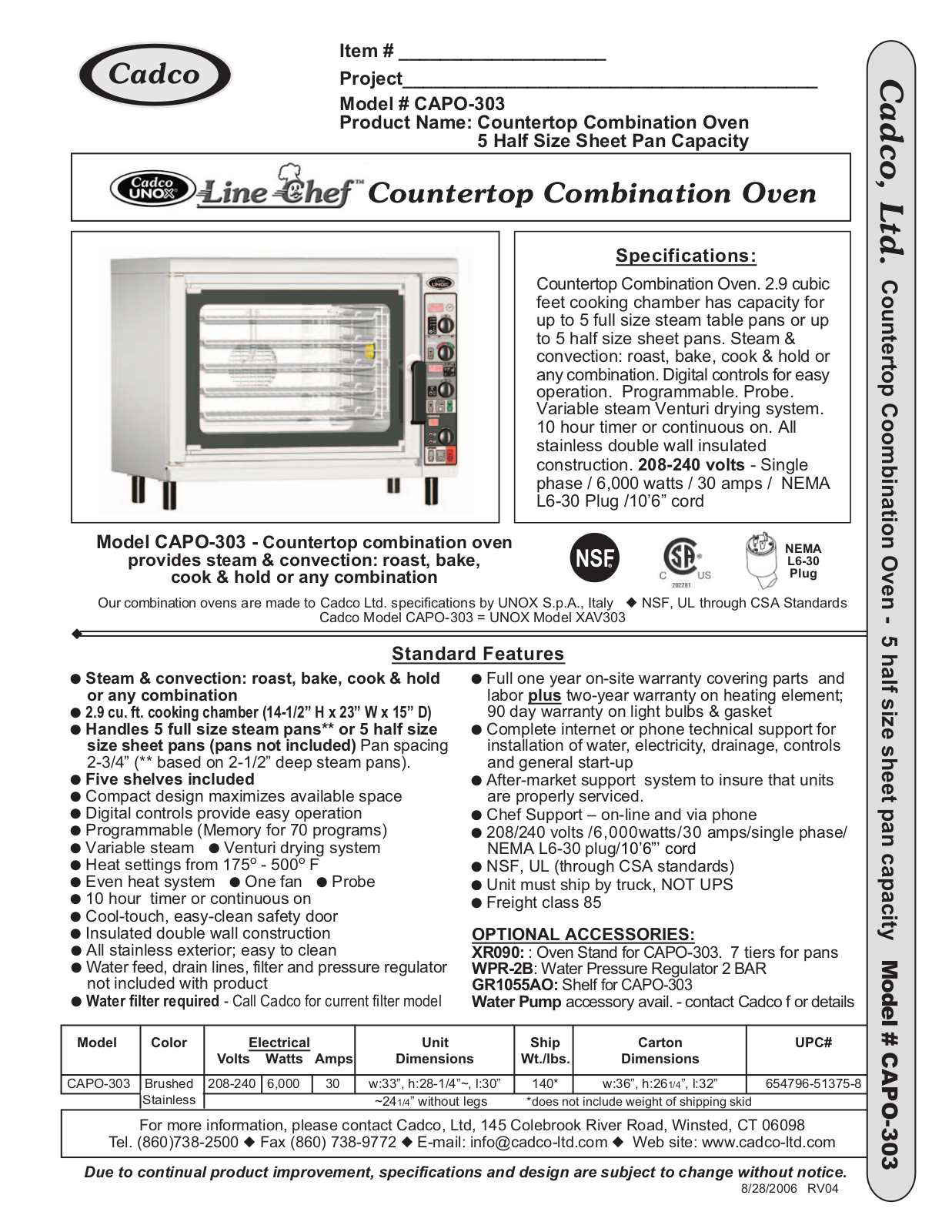 Cadco CAPO 303 User Manual